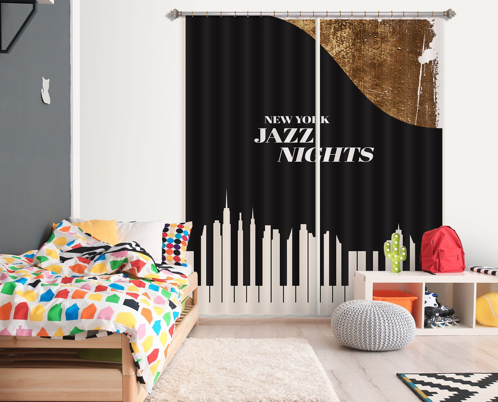 3D Piano Key Pattern 1066 Boris Draschoff Curtain Curtains Drapes Curtains AJ Creativity Home