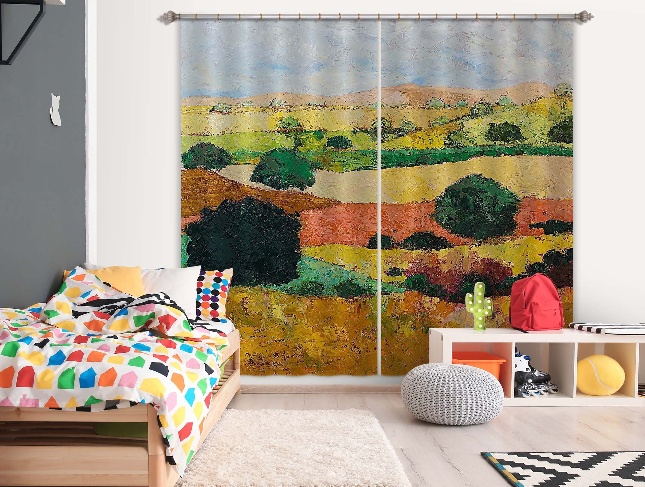 3D Colored Field 149 Allan P. Friedlander Curtain Curtains Drapes Curtains AJ Creativity Home