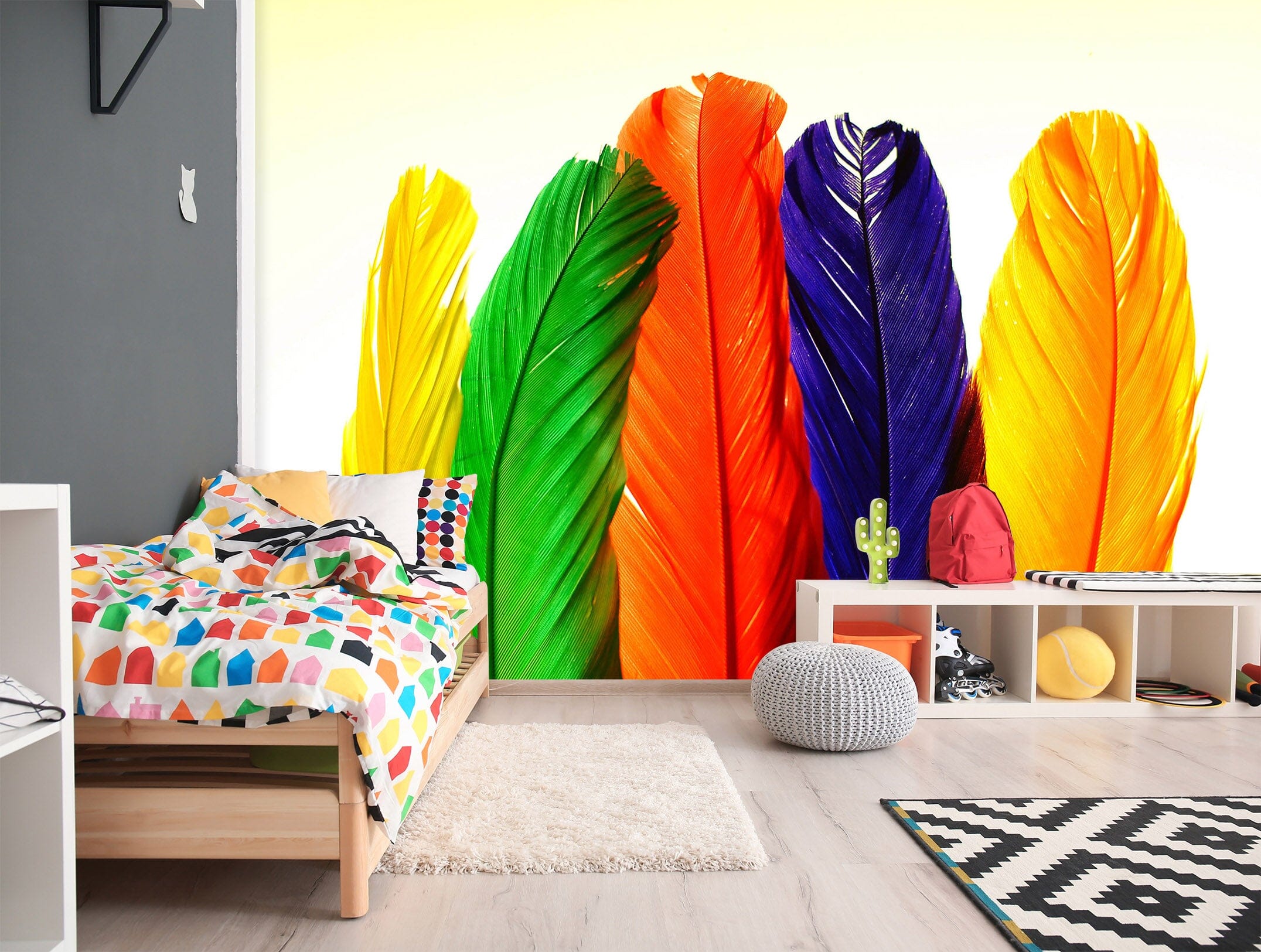 3D Colored Feathers 1688 Wall Murals Wallpaper AJ Wallpaper 2