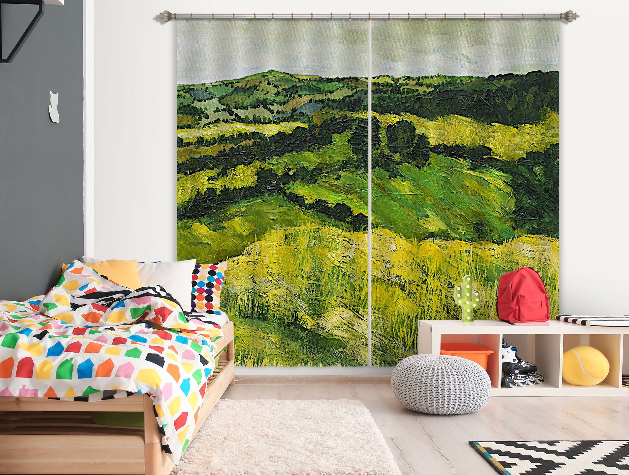 3D Green Field 182 Allan P. Friedlander Curtain Curtains Drapes Curtains AJ Creativity Home