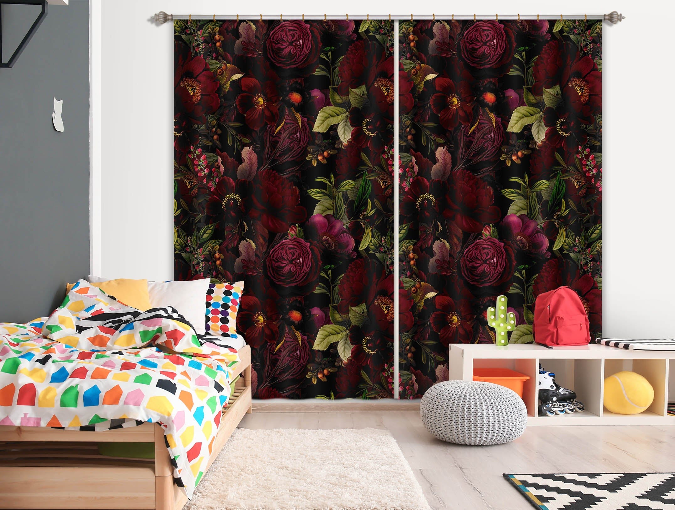 3D Night Woods 186 Uta Naumann Curtain Curtains Drapes Curtains AJ Creativity Home