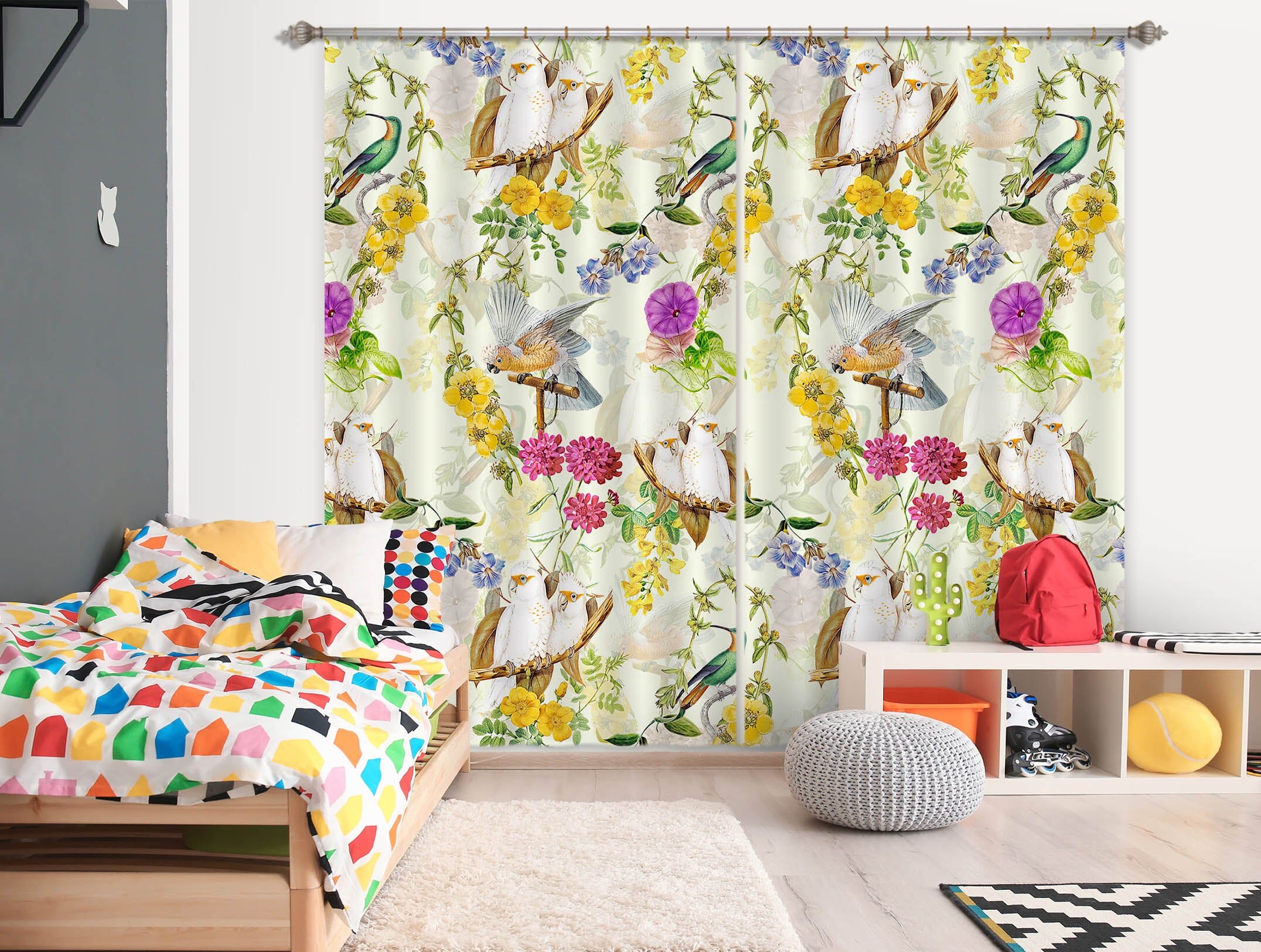 3D Cute Flowers 109 Uta Naumann Curtain Curtains Drapes Curtains AJ Creativity Home