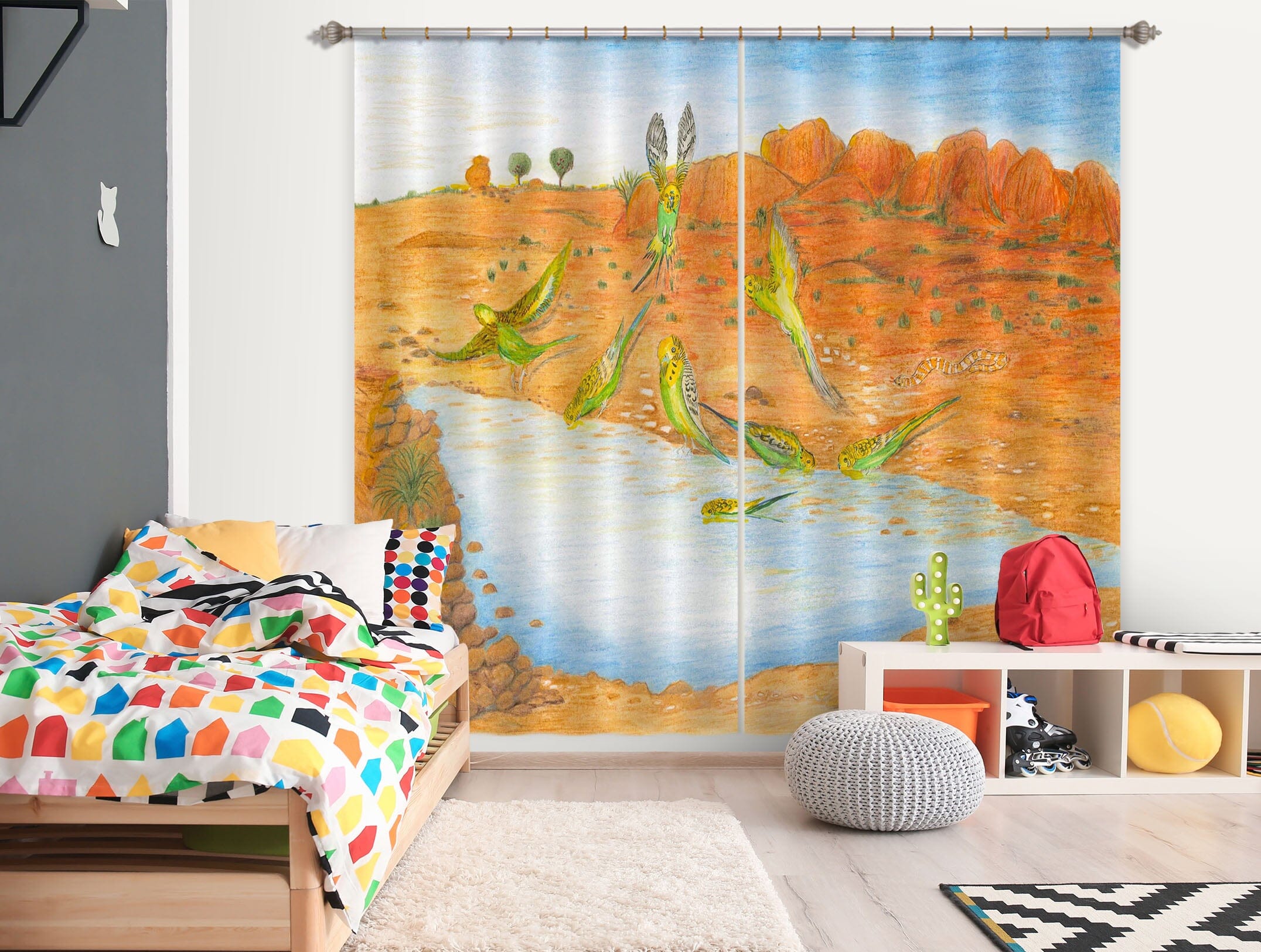 3D Yellow Desert 043 Michael Sewell Curtain Curtains Drapes Curtains AJ Creativity Home