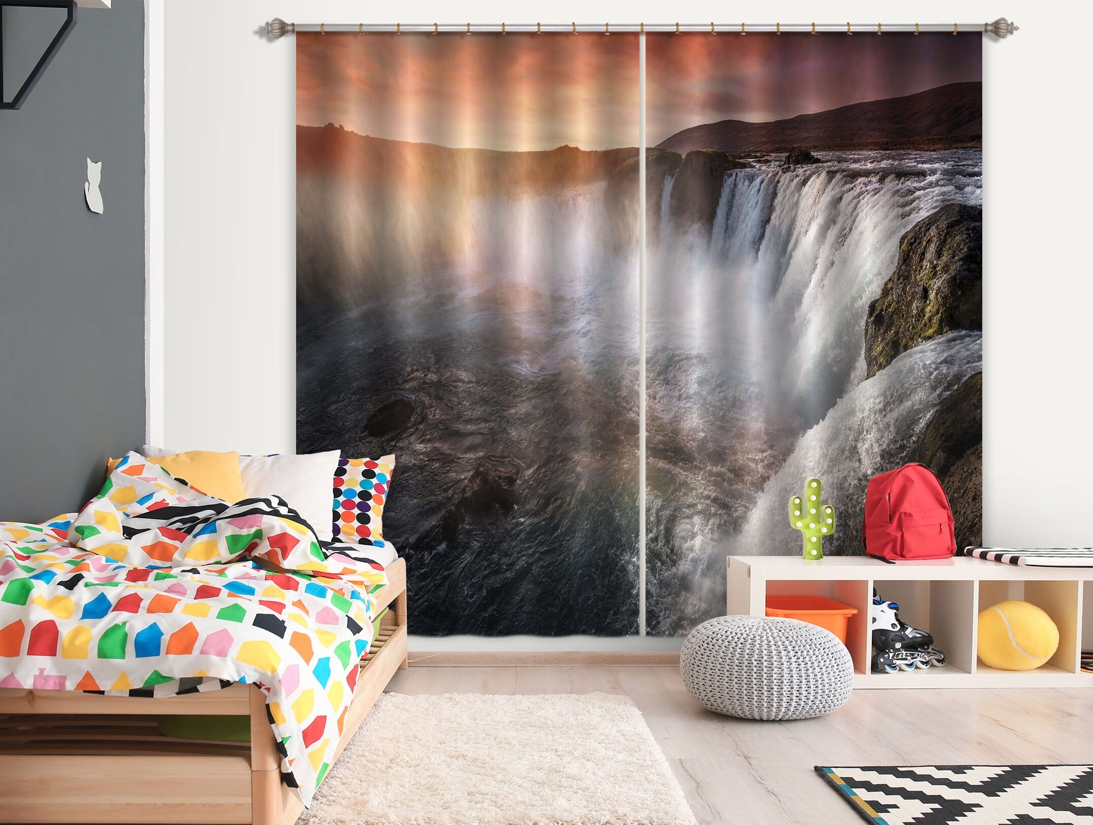 3D Canyon Waterfall 117 Marco Carmassi Curtain Curtains Drapes Curtains AJ Creativity Home