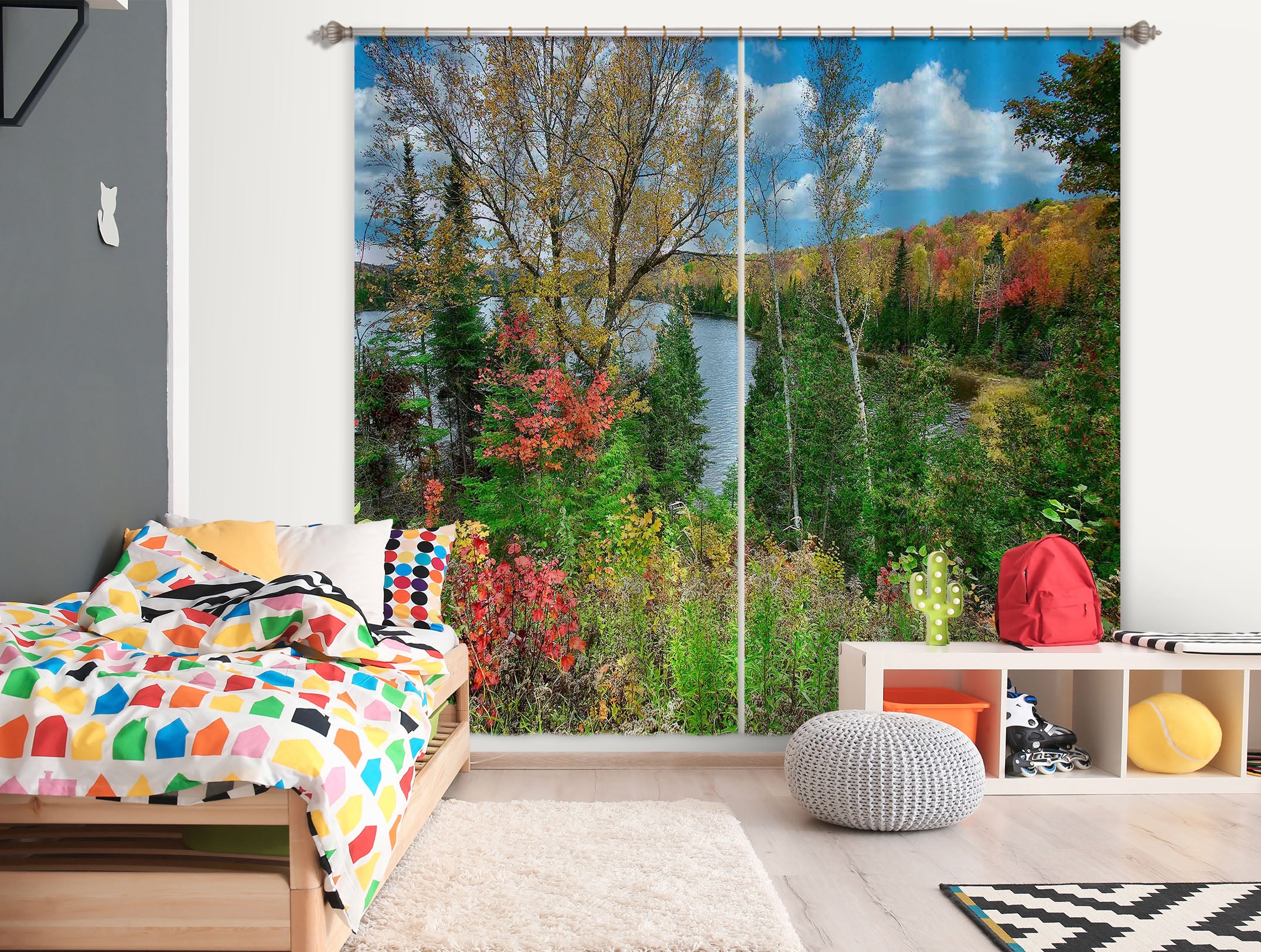 3D Tree Jungle 61226 Kathy Barefield Curtain Curtains Drapes