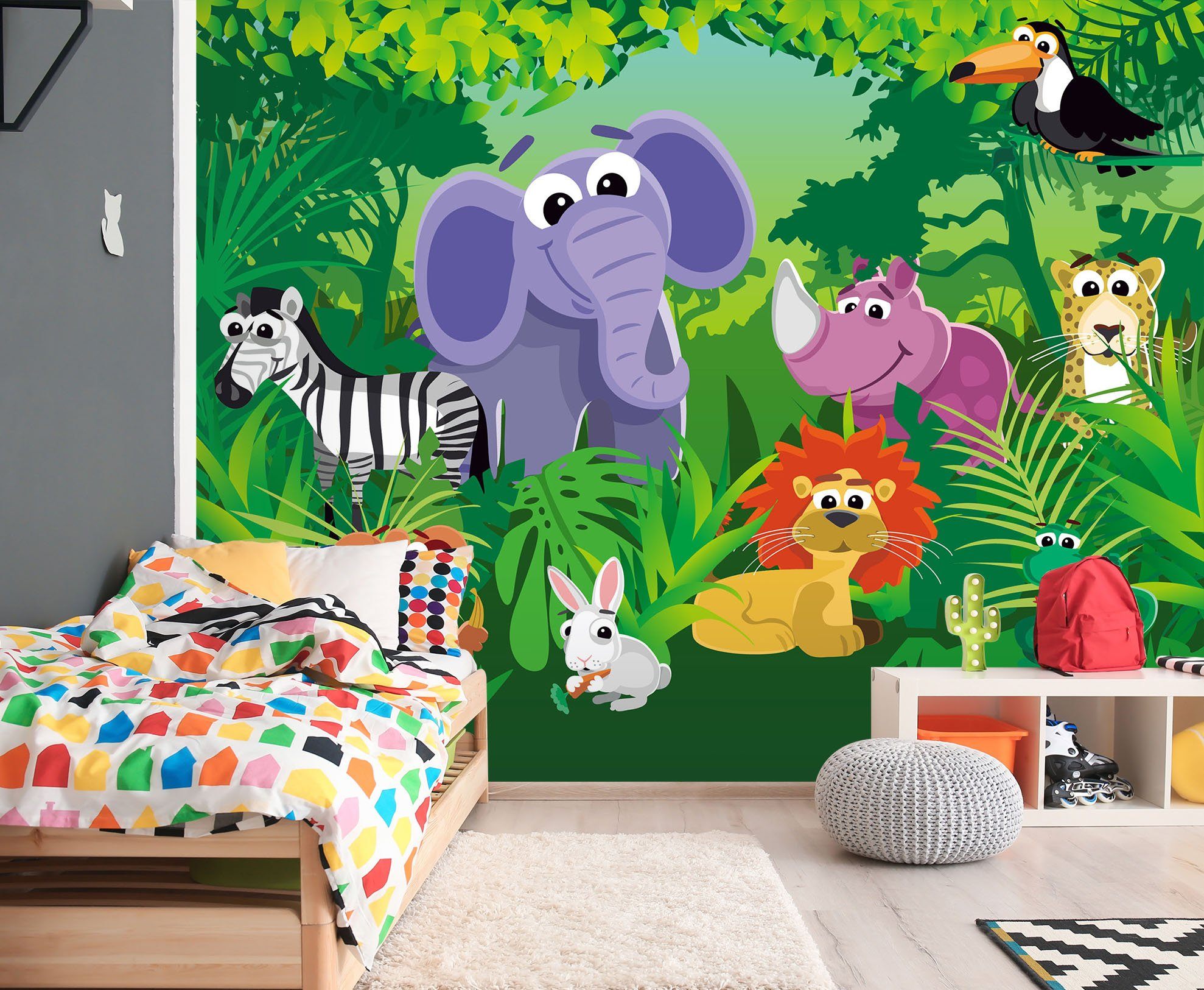 3D Cartoon Animal Forest 049 Wall Murals Wallpaper AJ Wallpaper 2