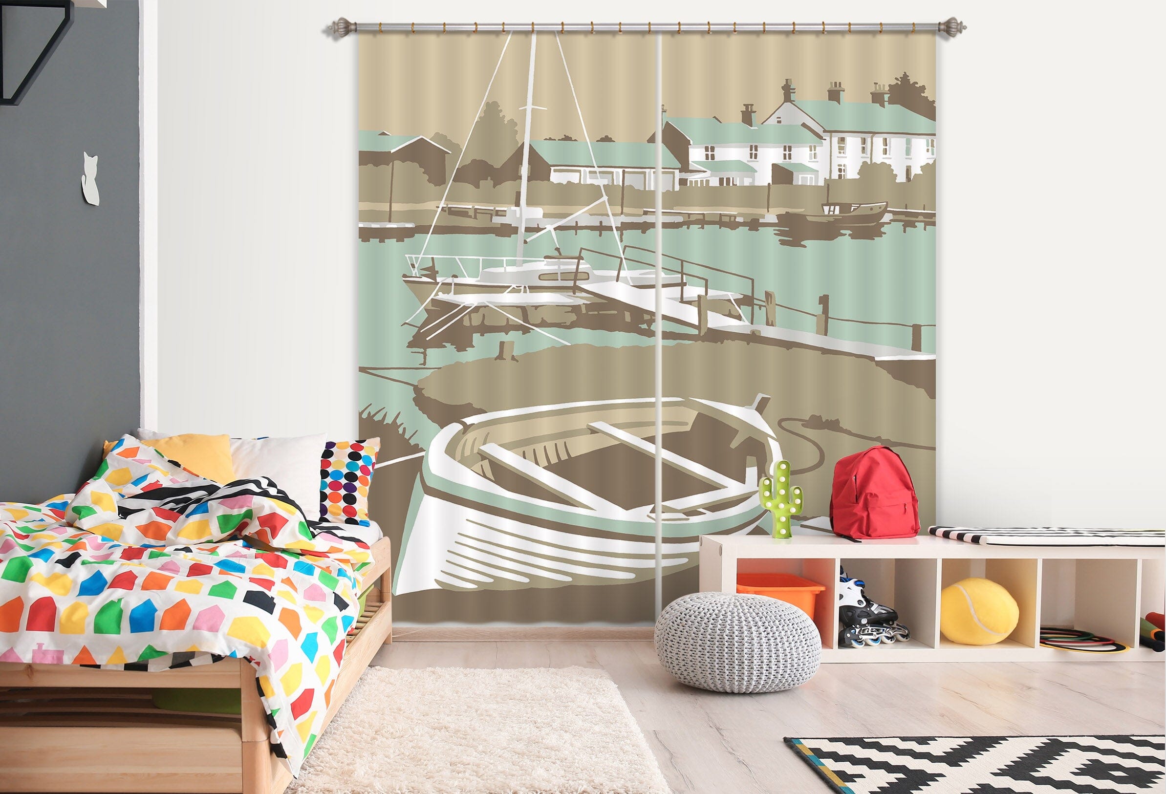 3D Southwold Harbour 151 Steve Read Curtain Curtains Drapes Curtains AJ Creativity Home