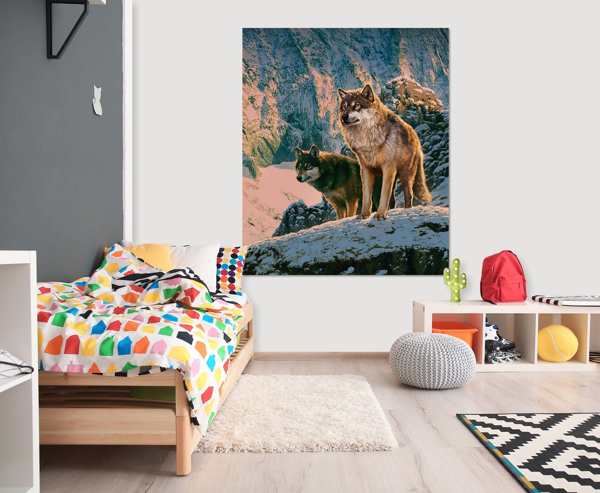 3D Snow Wolf 094 Vincent Hie Wall Sticker Wallpaper AJ Wallpaper 2