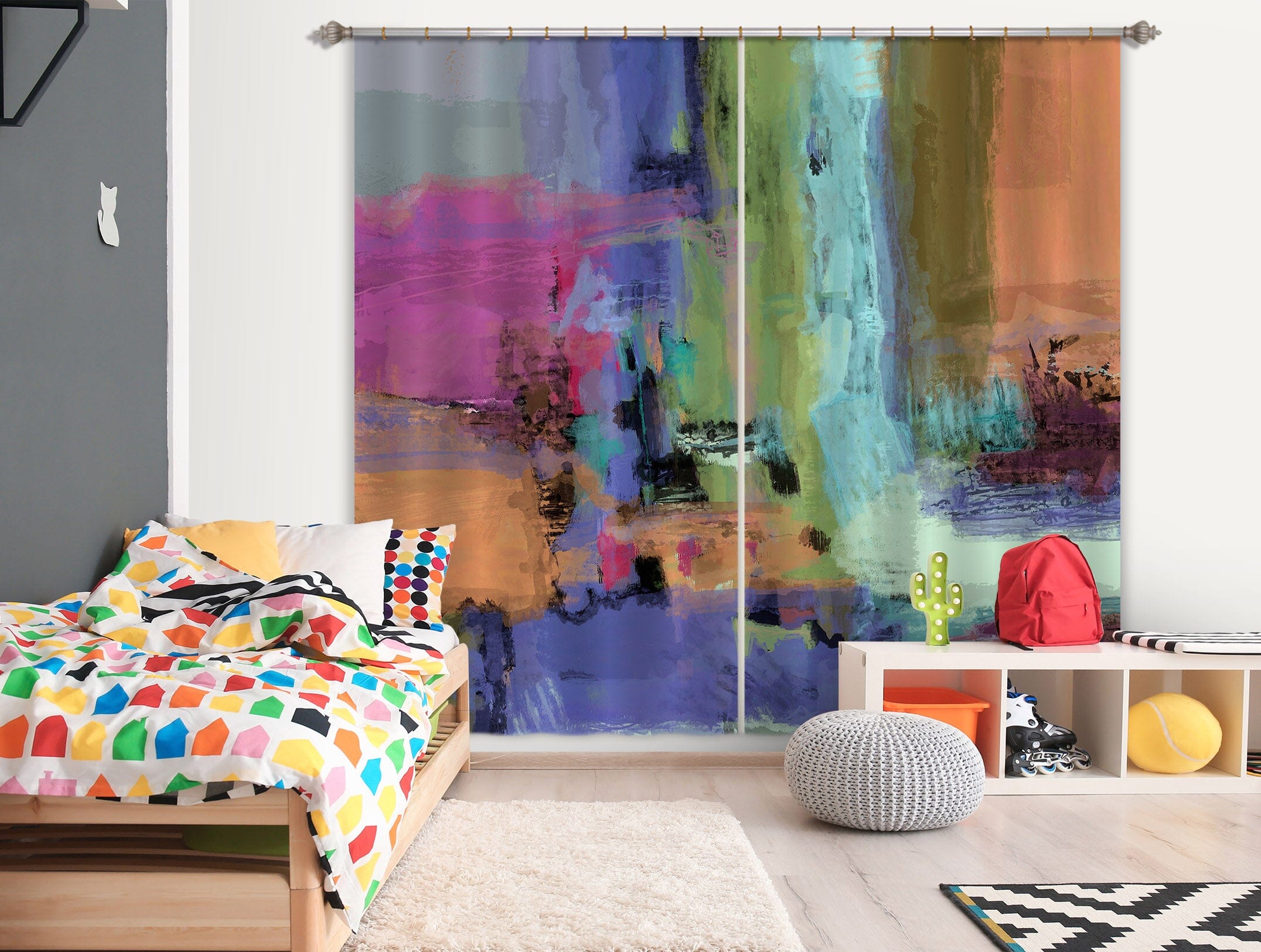 3D Painted Waterfall 222 Michael Tienhaara Curtain Curtains Drapes Curtains AJ Creativity Home