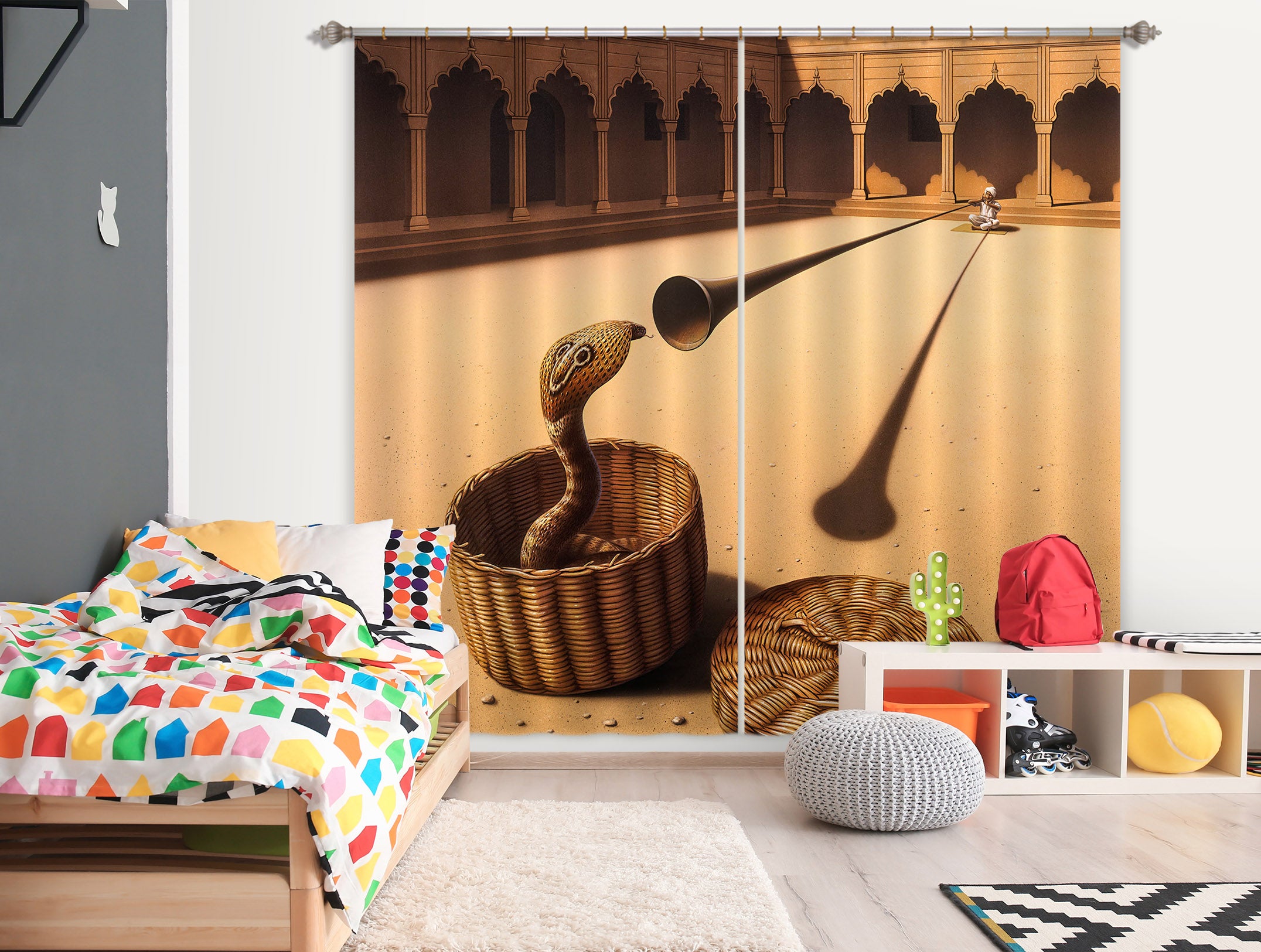 3D Snake Charmer 86096 Jerry LoFaro Curtain Curtains Drapes