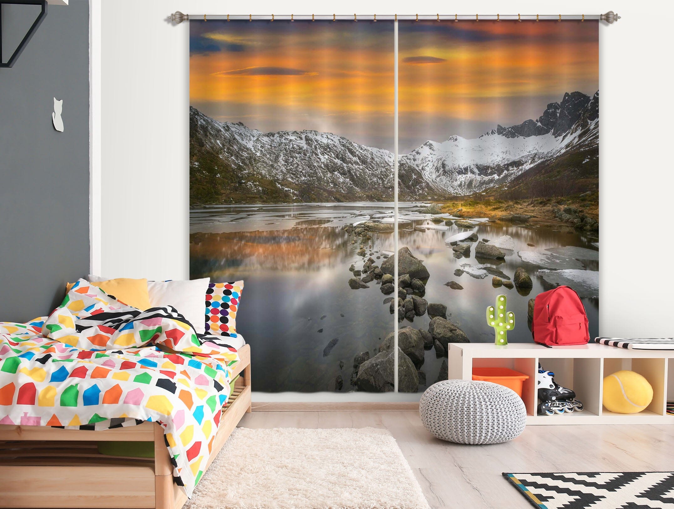 3D River Stones 138 Marco Carmassi Curtain Curtains Drapeses Curtains AJ Creativity Home
