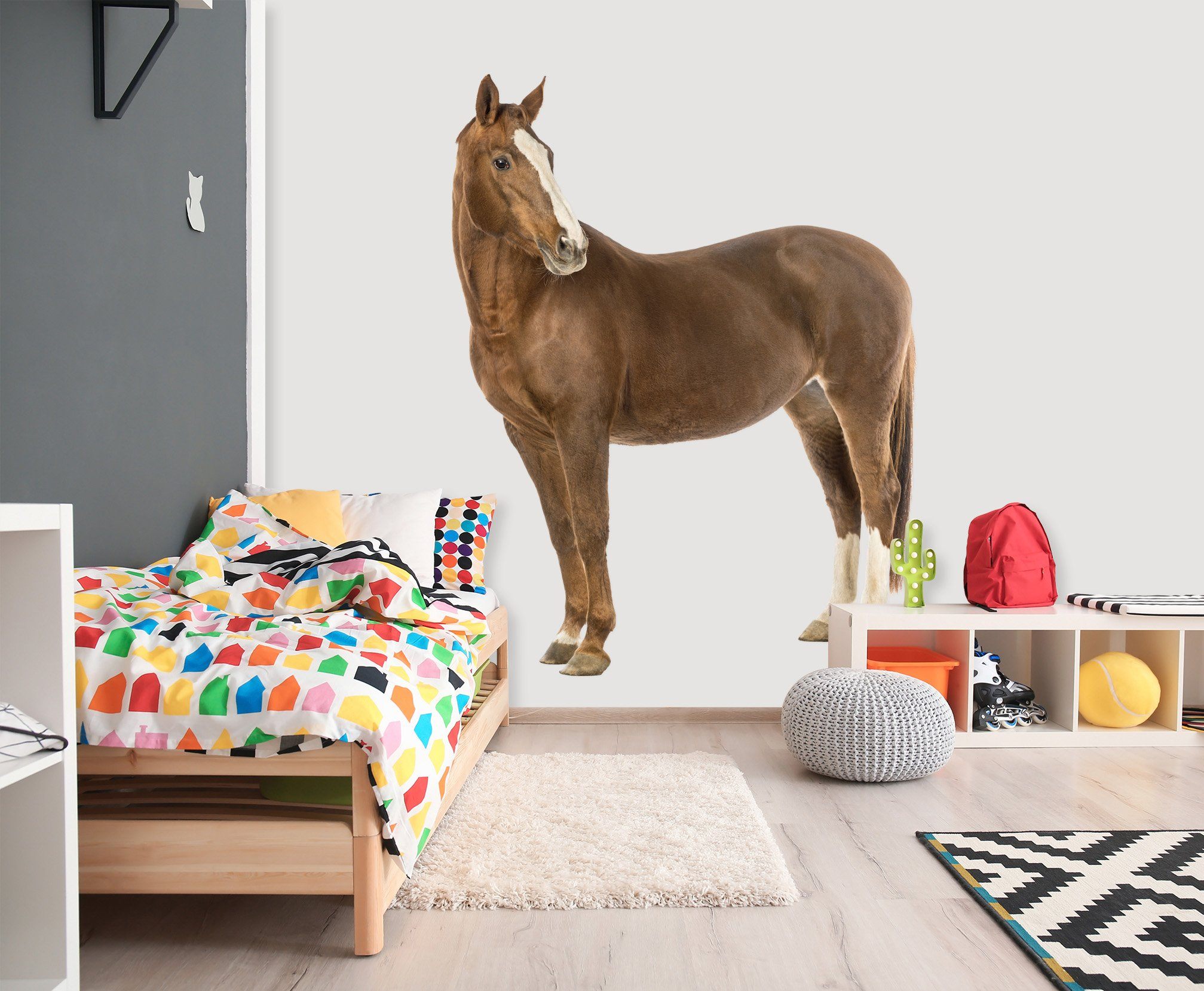 3D Horse Turning Head 094 Animals Wall Stickers Wallpaper AJ Wallpaper