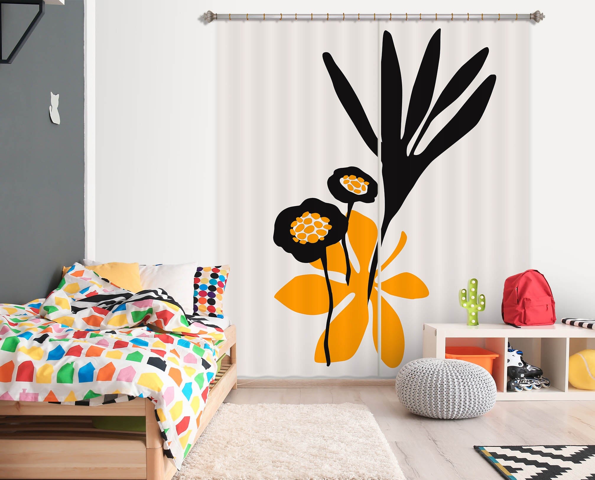 3D Blossom Sunflower 1014 Boris Draschoff Curtain Curtains Drapes Curtains AJ Creativity Home