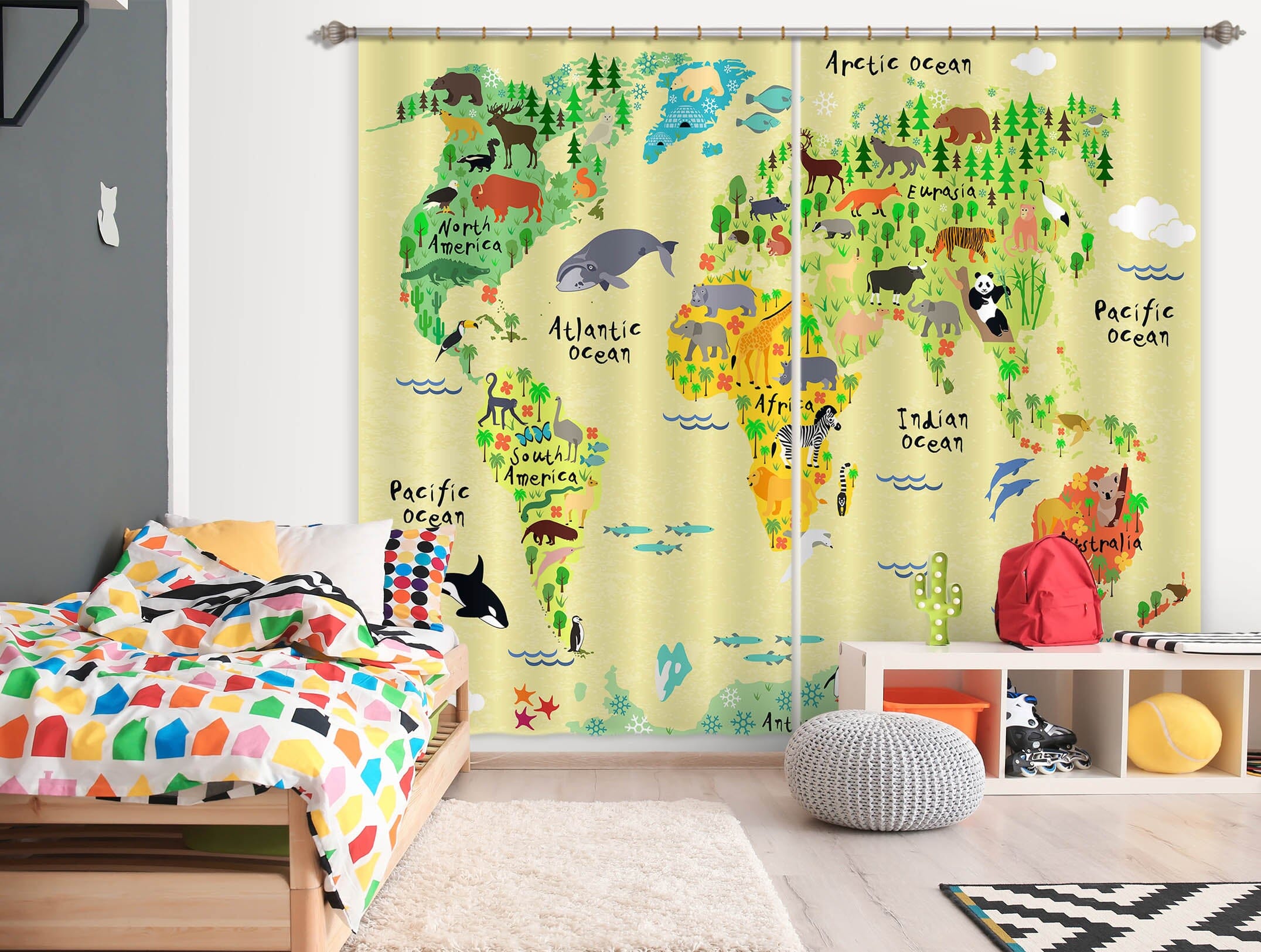3D Forest Map 803 Curtains Drapes Wallpaper AJ Wallpaper 
