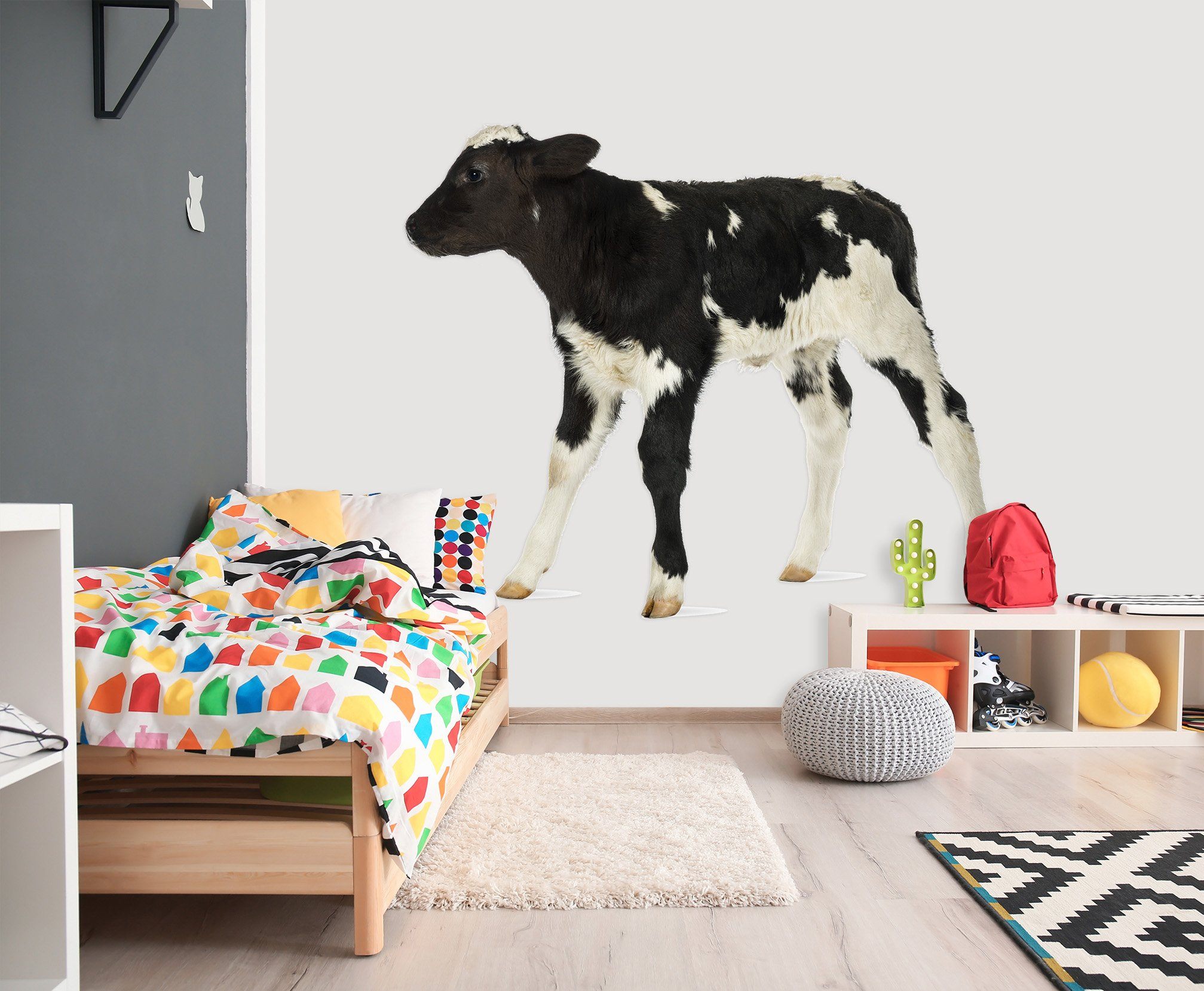 3D Black And White Sheep 010 Animals Wall Stickers Wallpaper AJ Wallpaper