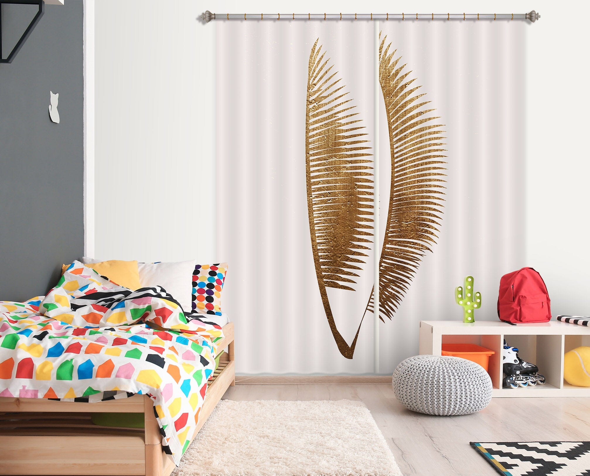 3D Geometrica Leaves 1045 Boris Draschoff Curtain Curtains Drapes Curtains AJ Creativity Home