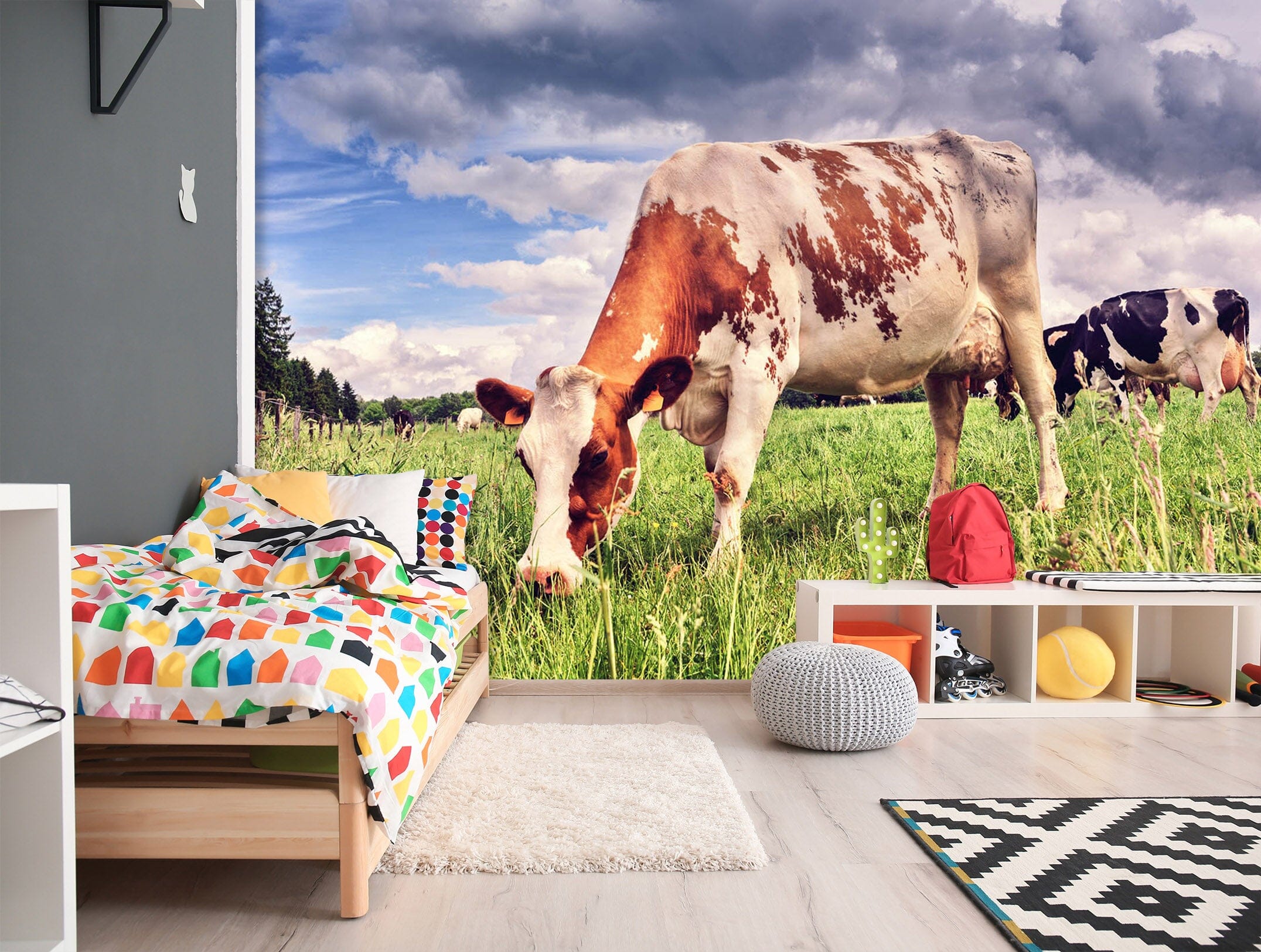 3D Lawn Cow 294 Wall Murals Wallpaper AJ Wallpaper 2