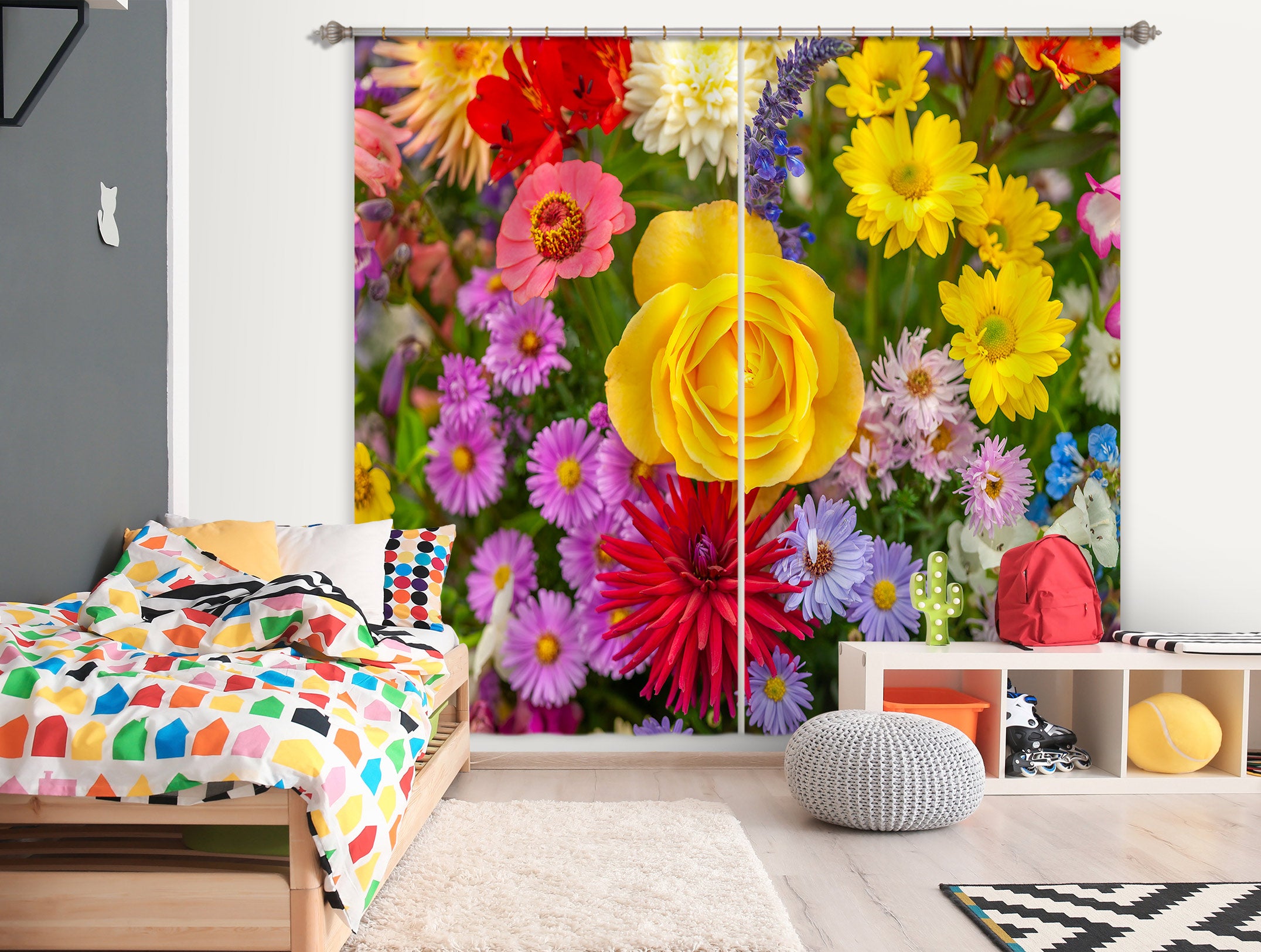 3D Beautiful Garden 6513 Assaf Frank Curtain Curtains Drapes