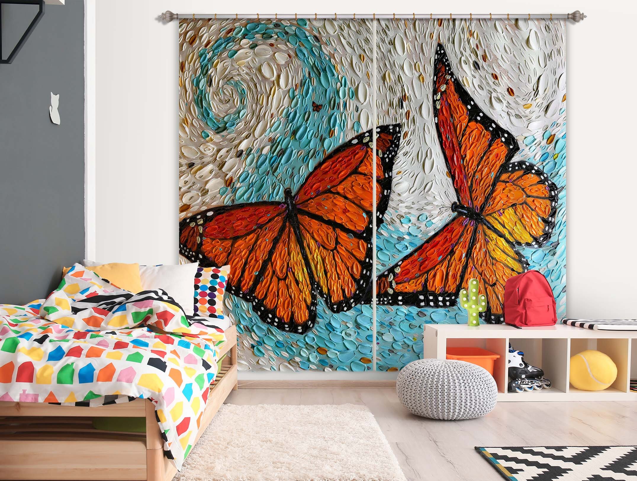 3D Butterfly Specimen 064 Dena Tollefson Curtain Curtains Drapes Curtains AJ Creativity Home