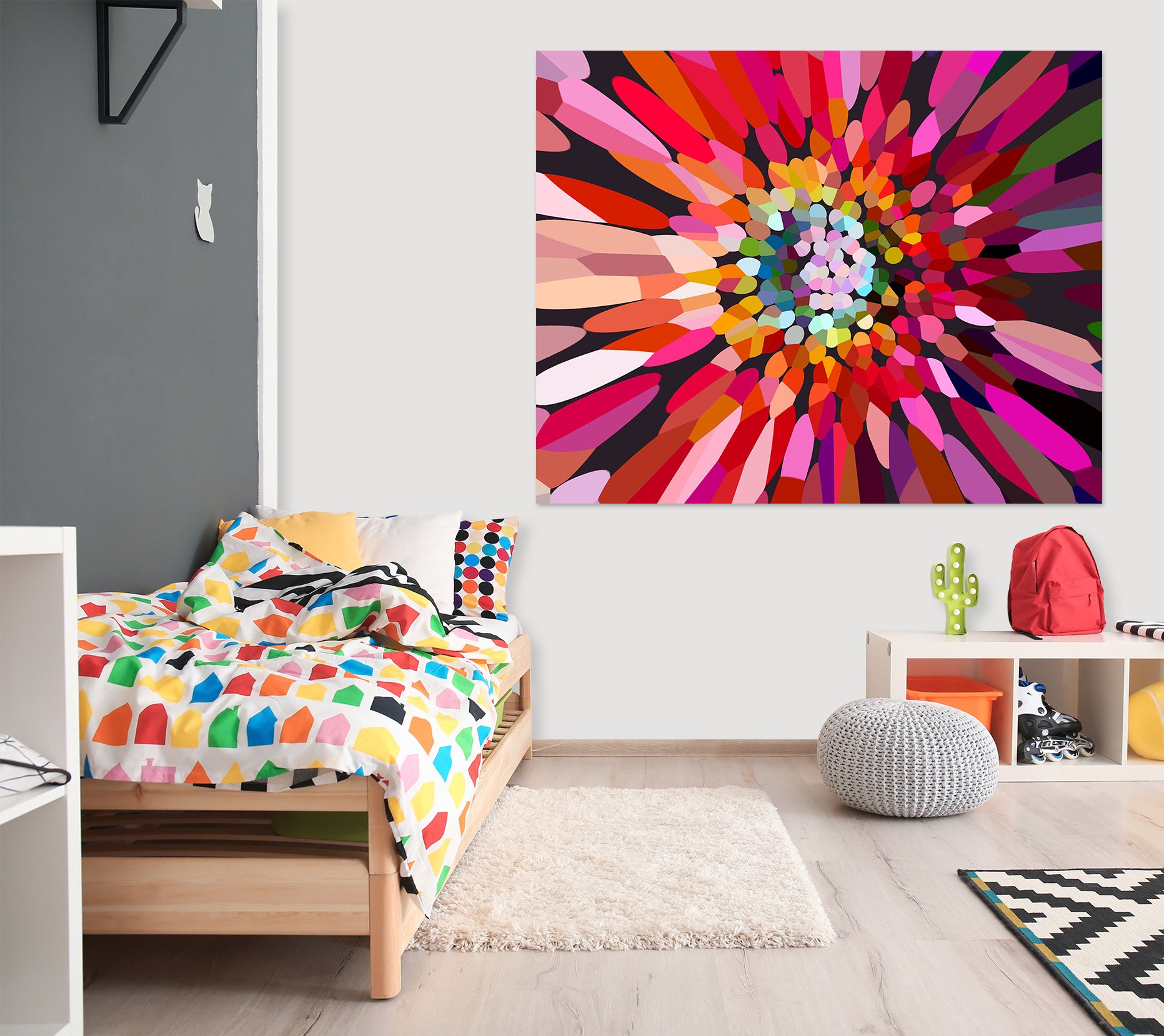 3D Pink Flower Horizontal 70143 Shandra Smith Wall Sticker