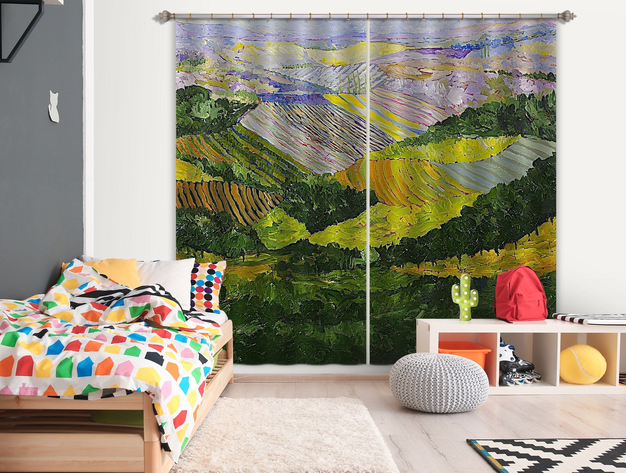 3D Green Field 106 Allan P. Friedlander Curtain Curtains Drapes Curtains AJ Creativity Home