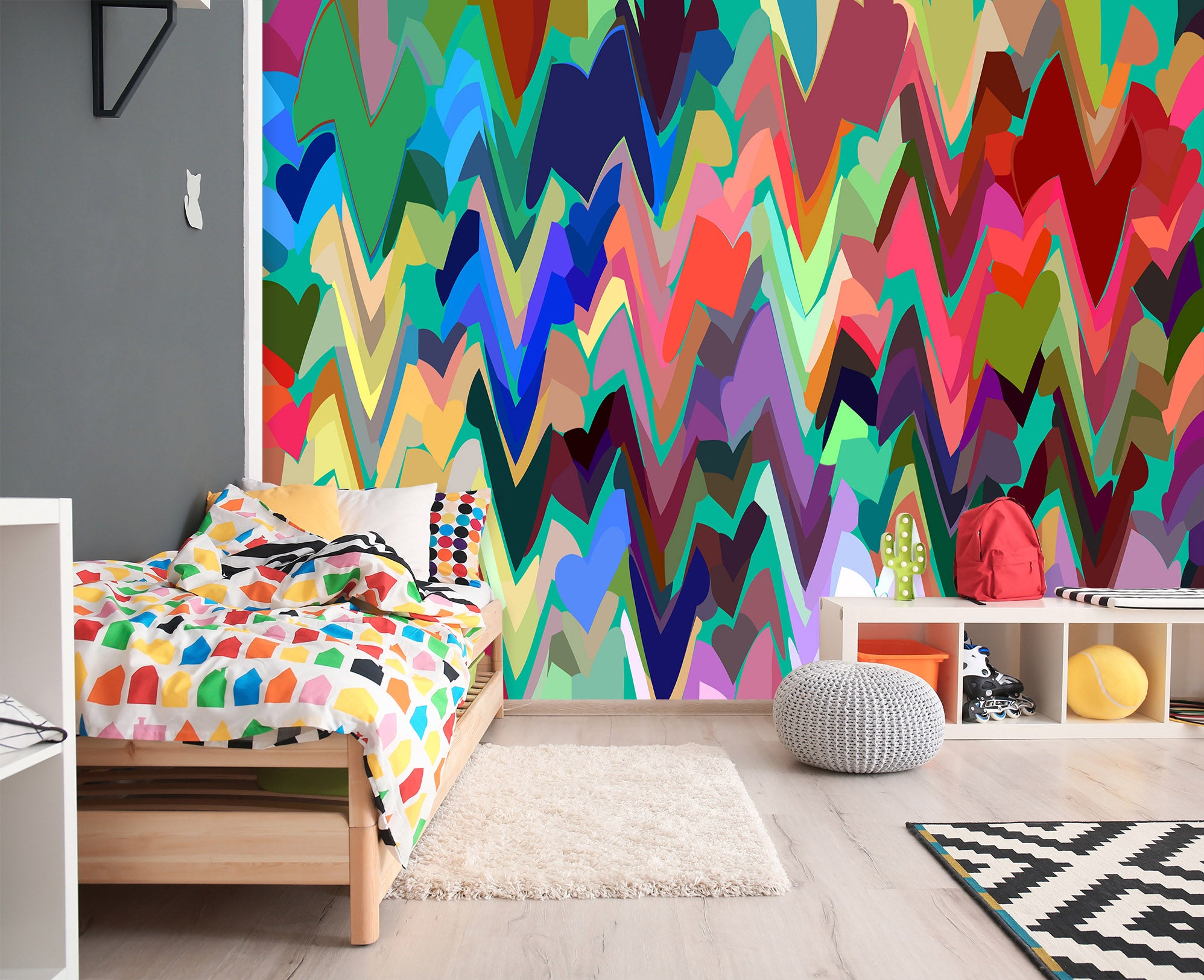 3D Color Wavy 70124 Shandra Smith Wall Mural Wall Murals