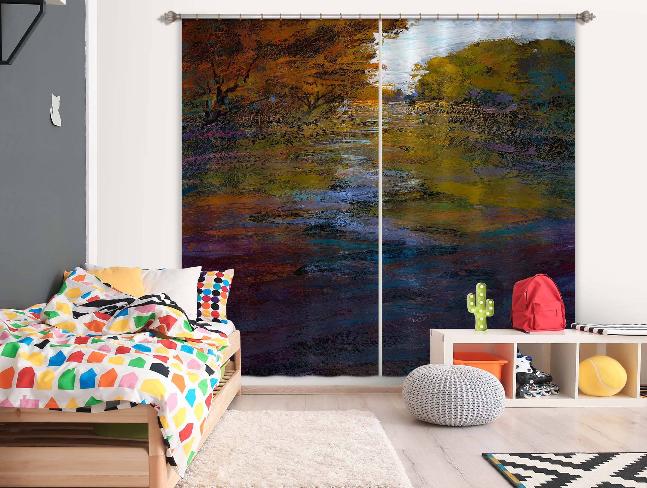 3D Clear River 243 Michael Tienhaara Curtain Curtains Drapes Curtains AJ Creativity Home