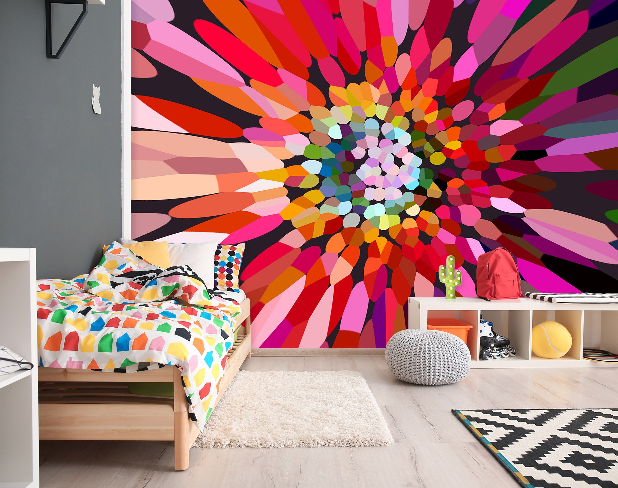 3D Pink Flower Horizontal 70111 Shandra Smith Wall Mural Wall Murals