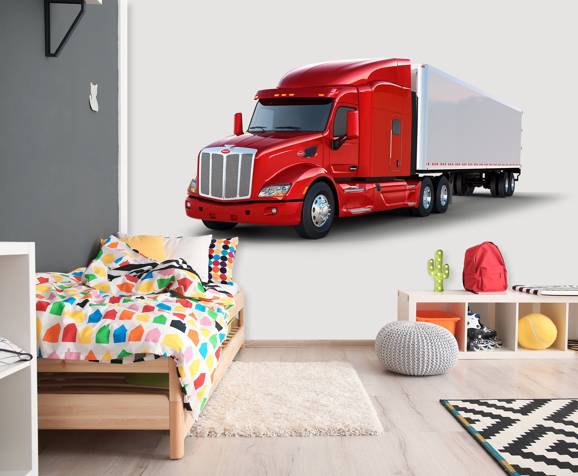 3D Tractor Red 0024 Vehicles Wallpaper AJ Wallpaper