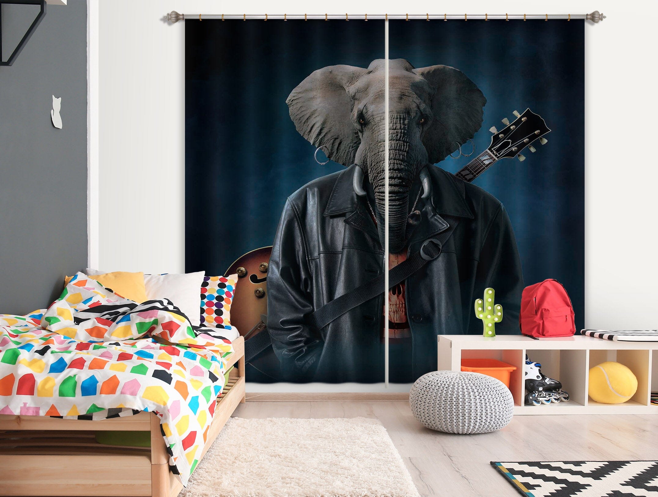3D Elephice Cooper 036 Vincent Hie Curtain Curtains Drapes Curtains AJ Creativity Home