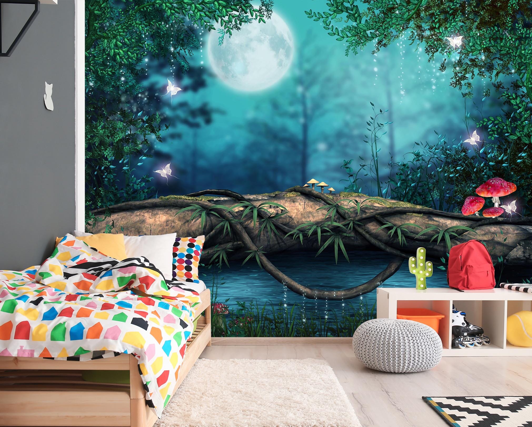 3D Dream Moon Mushroom 057 Wall Murals Wallpaper AJ Wallpaper 2