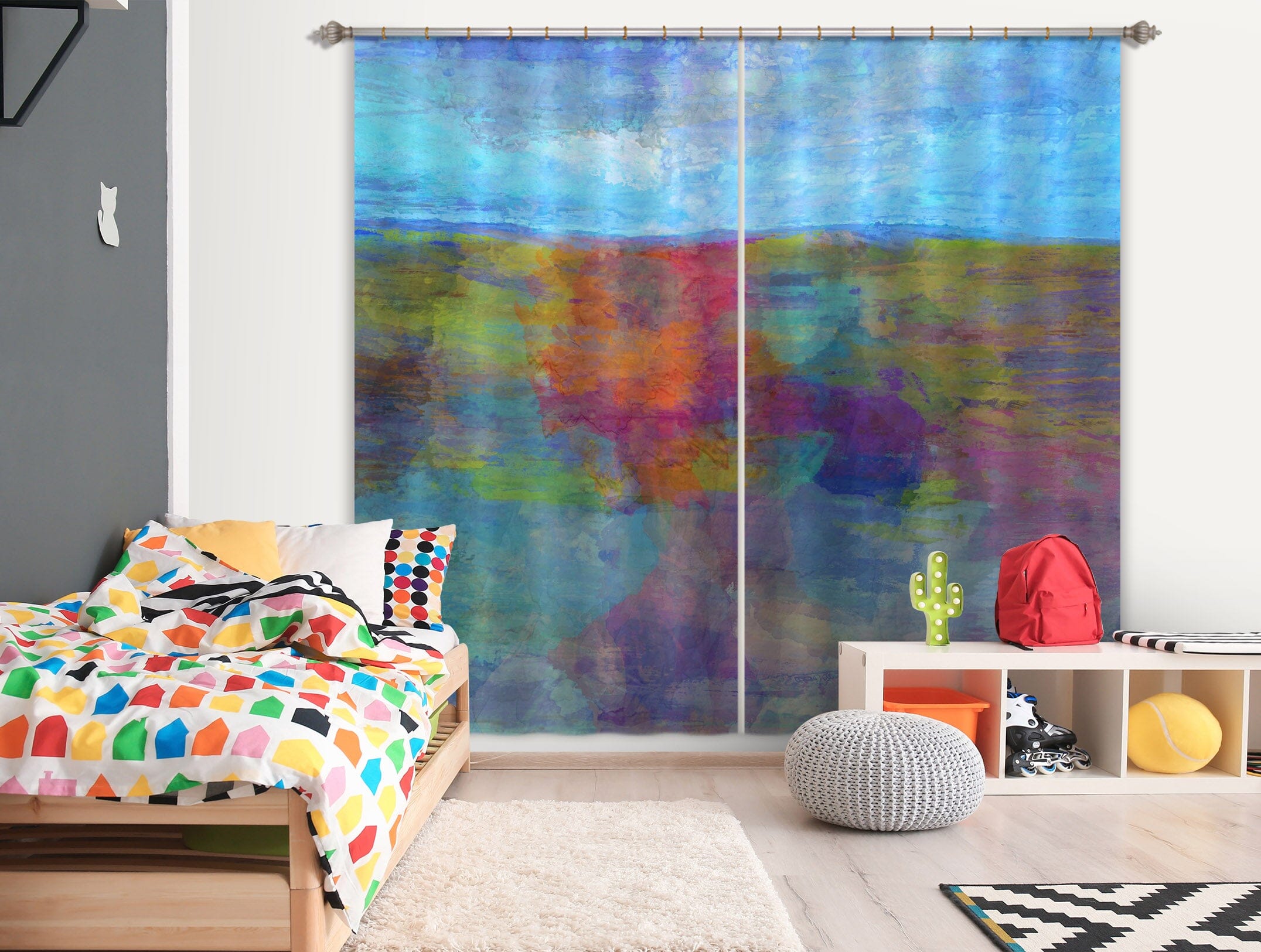 3D Colored Grassland 054 Michael Tienhaara Curtain Curtains Drapes Curtains AJ Creativity Home