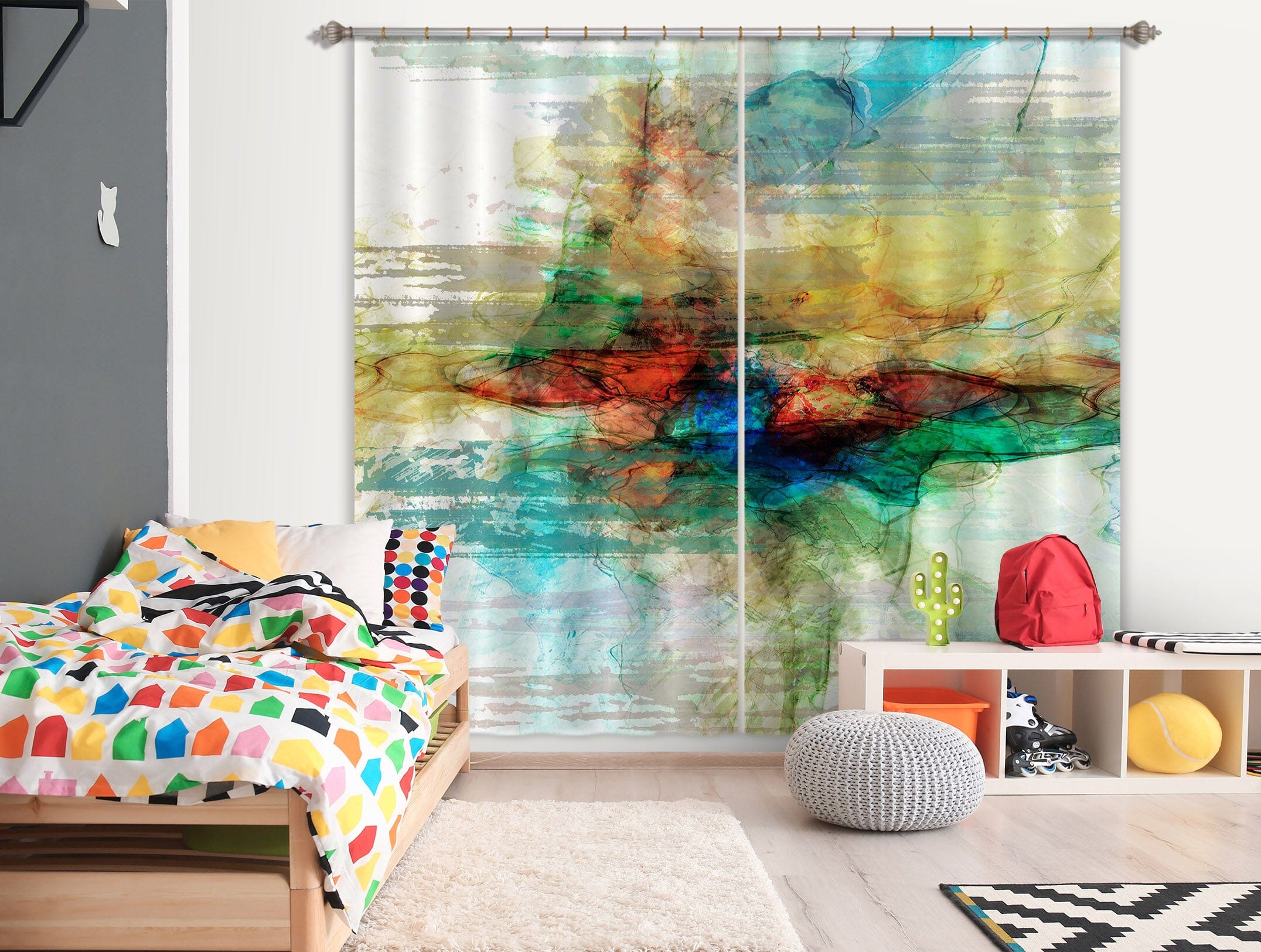 3D Color Collision 235 Michael Tienhaara Curtain Curtains Drapes Curtains AJ Creativity Home