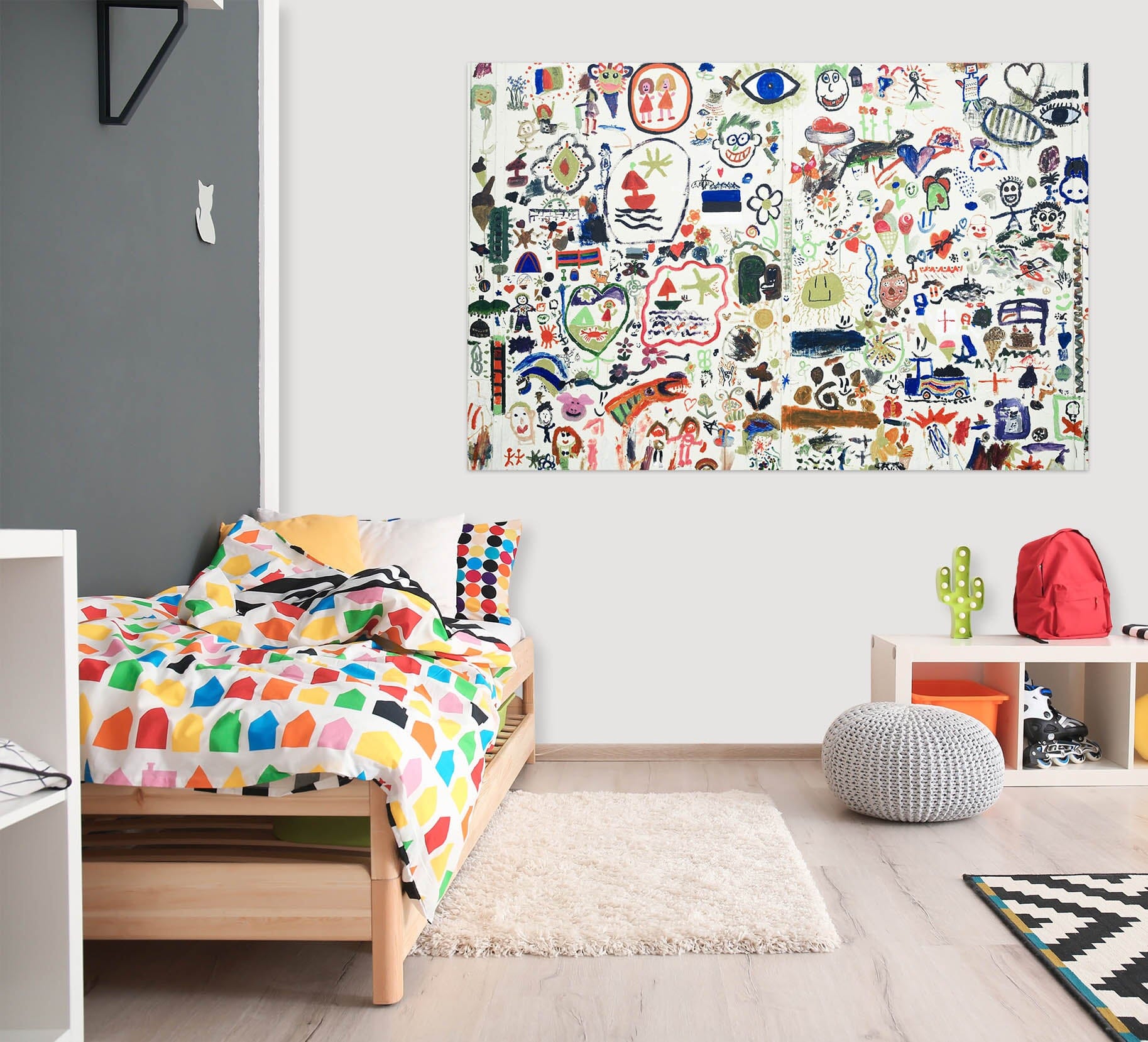 3D Wall Painting Crayon 1068 Wall Sticker Wallpaper AJ Wallpaper 2