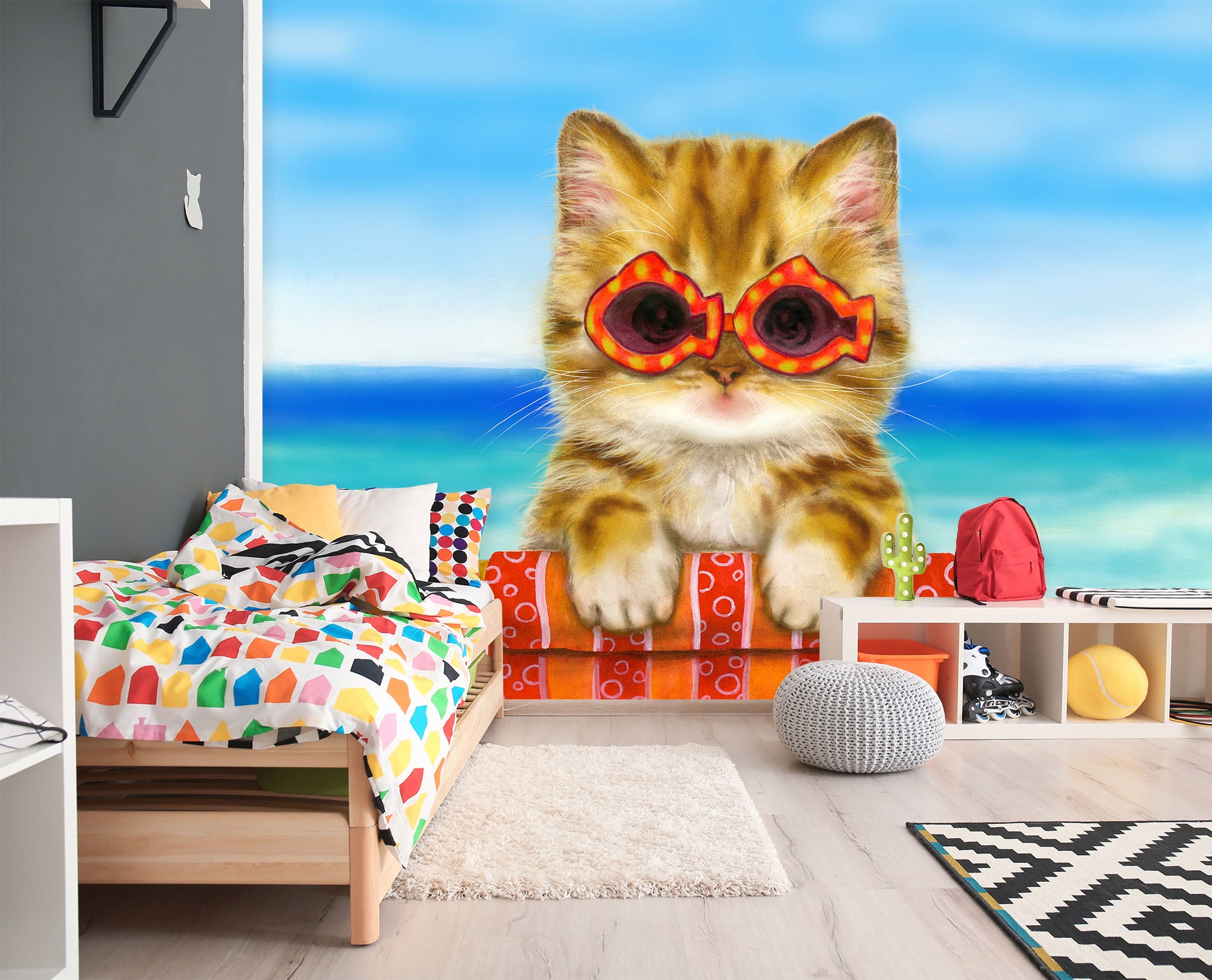 3D Glasses Cat 5436 Kayomi Harai Wall Mural Wall Murals