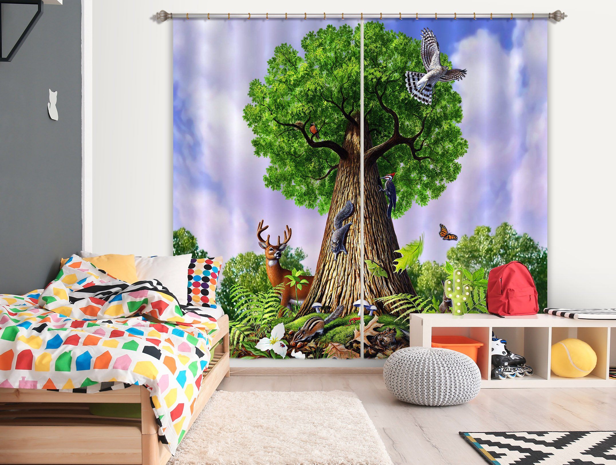 3D Big Tree 076 Jerry LoFaro Curtain Curtains Drapes Curtains AJ Creativity Home