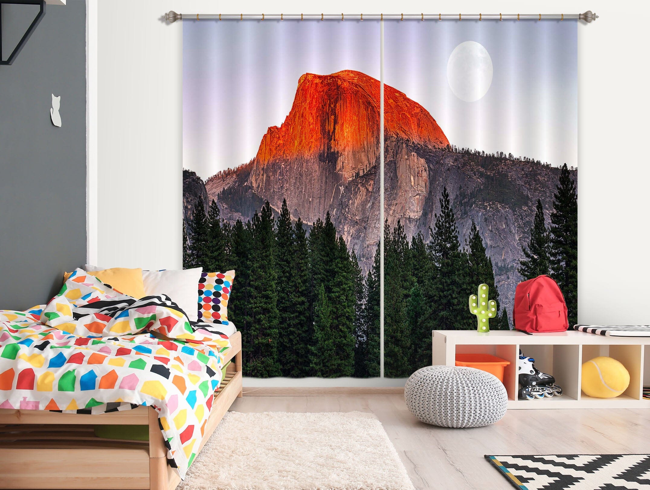 3D Red Mountain Peak 186 Marco Carmassi Curtain Curtains Drapes Curtains AJ Creativity Home