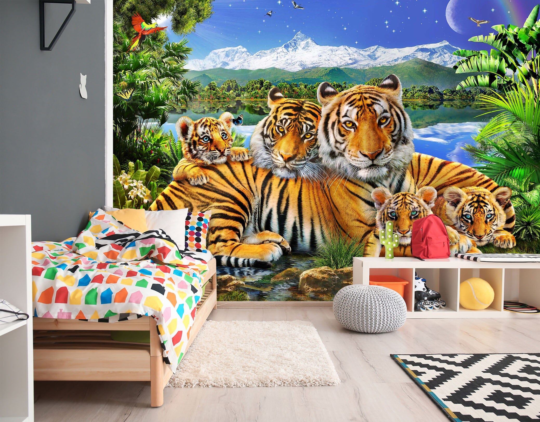 3D Loving Tigers 1417 Adrian Chesterman Wall Mural Wall Murals Wallpaper AJ Wallpaper 2
