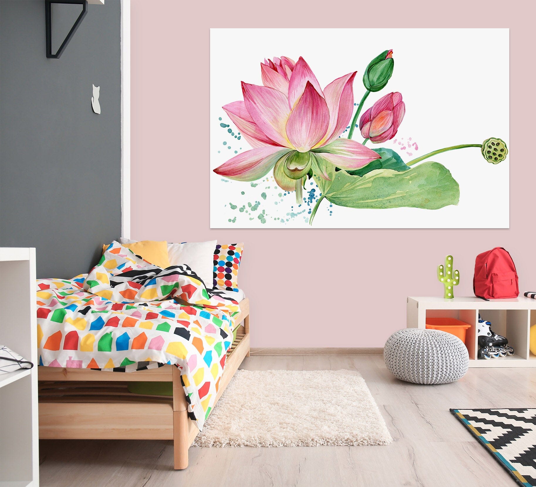 3D Beautiful Lotus 1085 Wall Sticker Wallpaper AJ Wallpaper 2