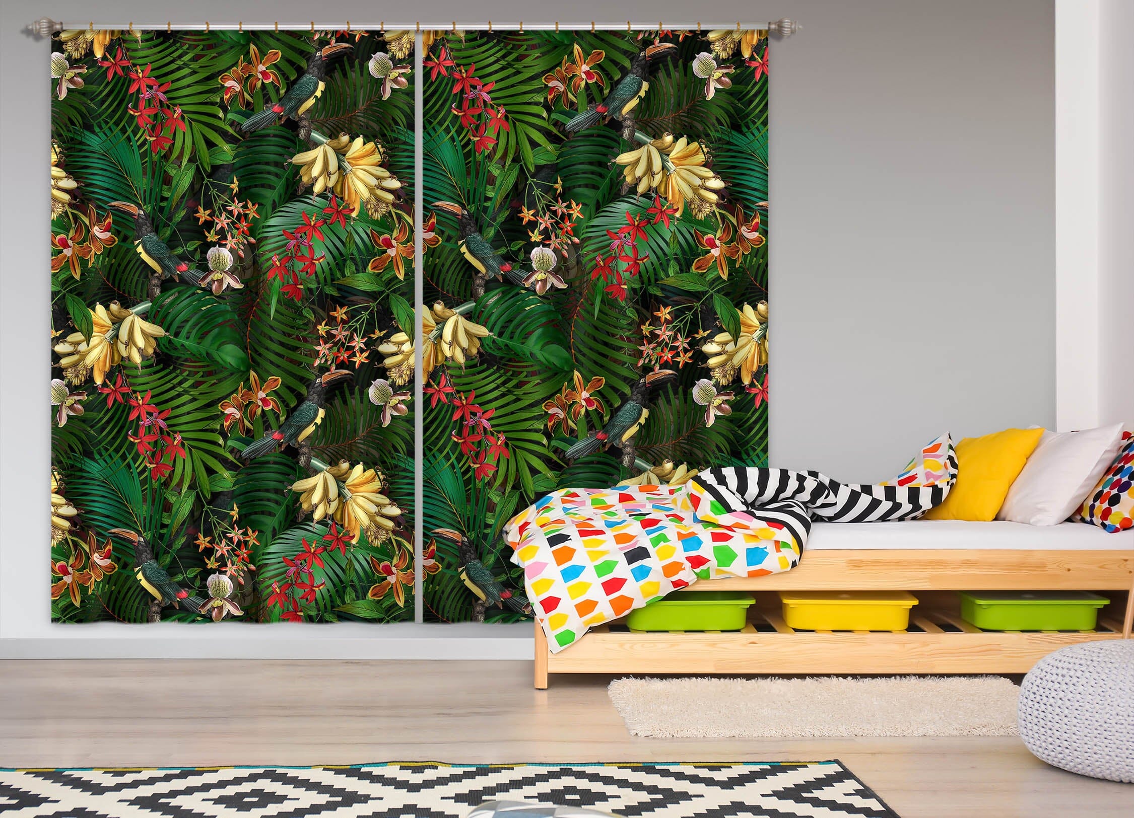3D Painted Chrysanthemum 158 Uta Naumann Curtain Curtains Drapes Curtains AJ Creativity Home