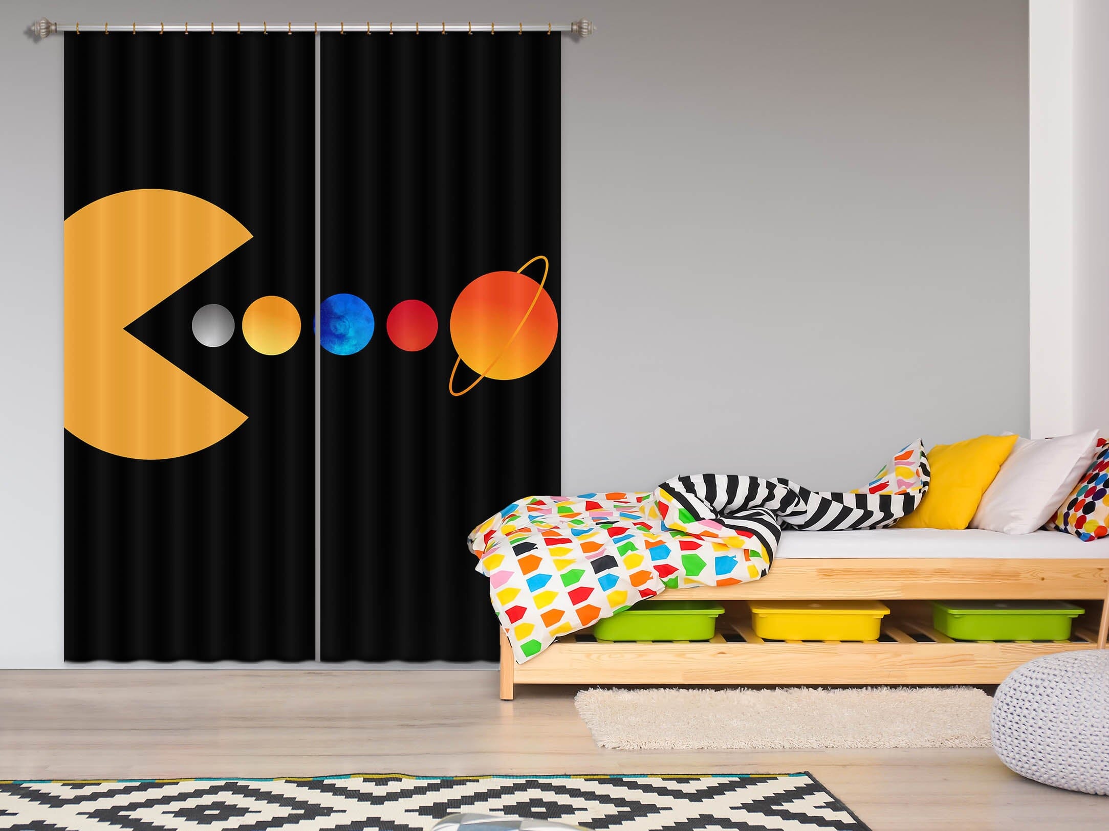 3D Colored Balls 1145 Boris Draschoff Curtain Curtains Drapes Curtains AJ Creativity Home