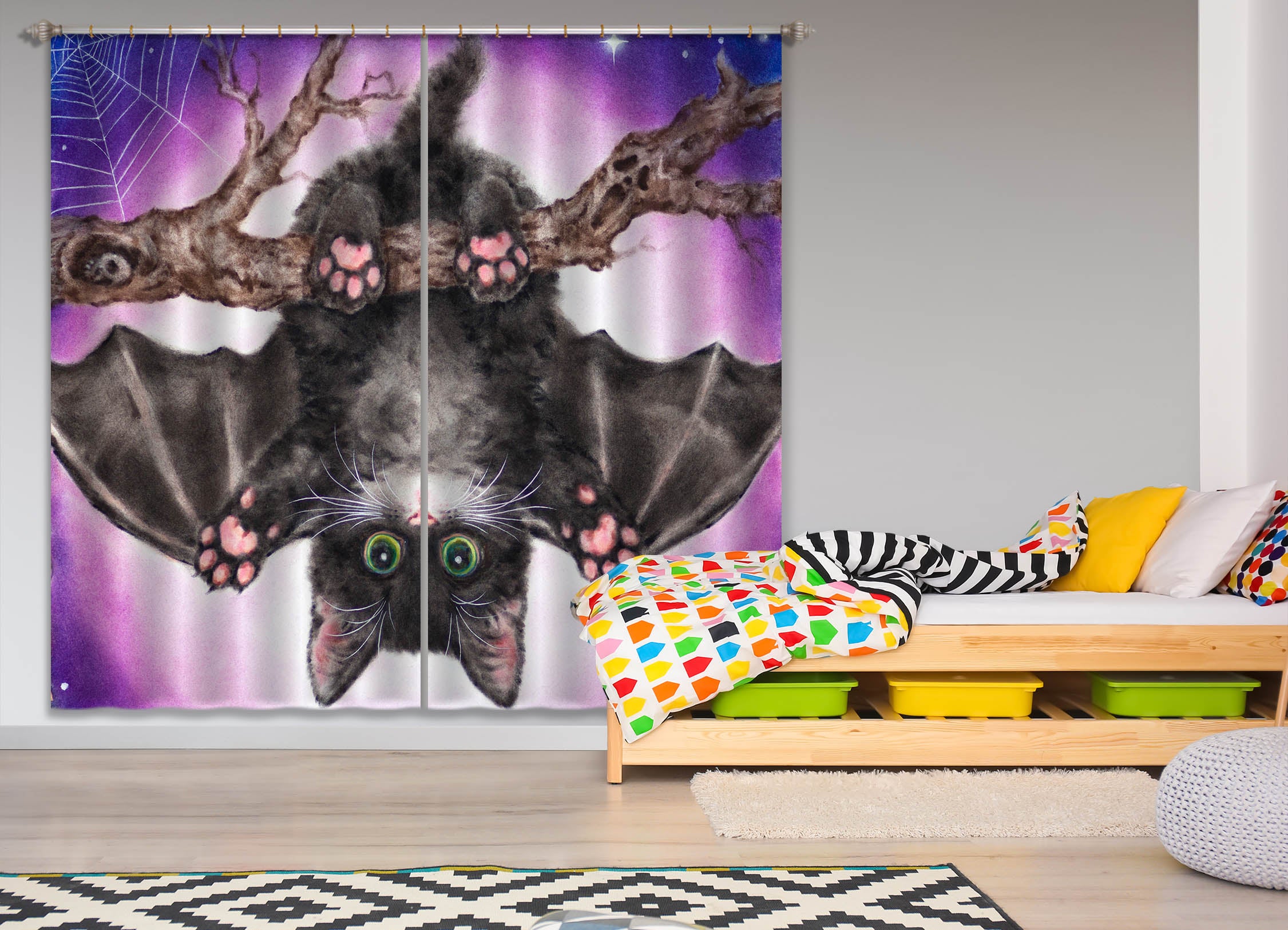 3D Bat Branch 9031 Kayomi Harai Curtain Curtains Drapes