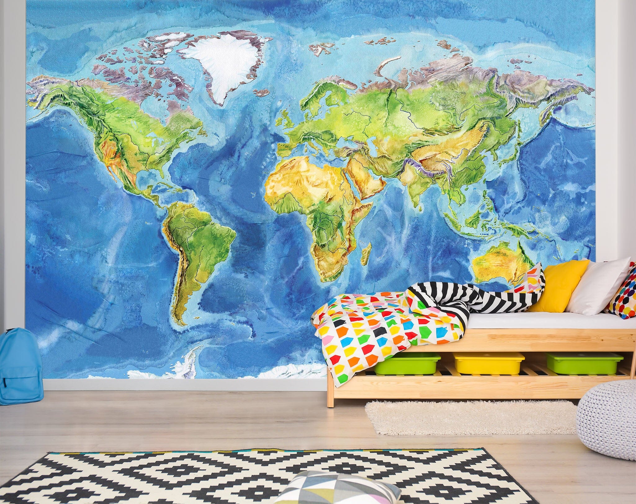 3D Oasis Sea 2135 World Map Wall Murals Wallpaper AJ Wallpaper 2