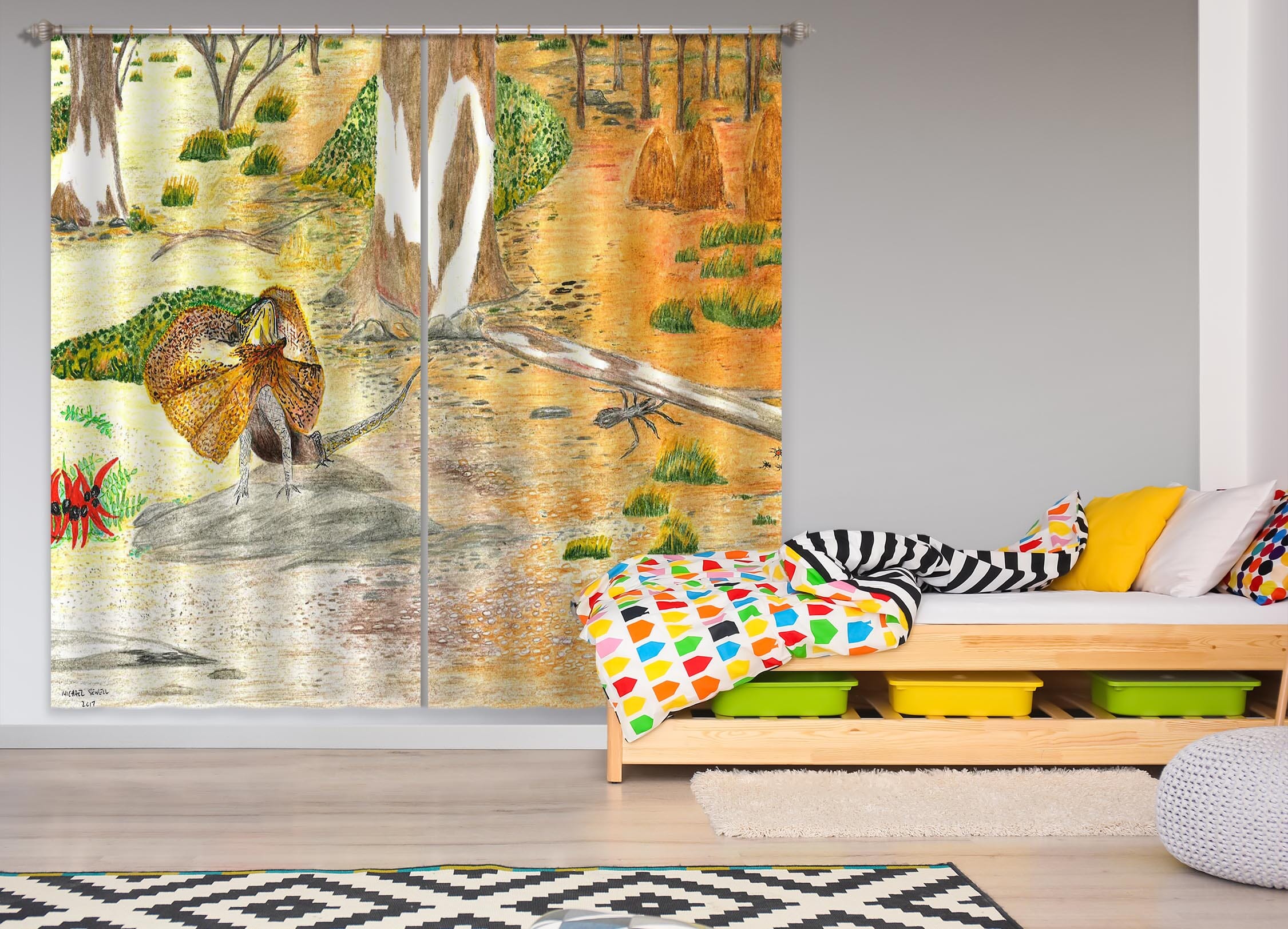 3D Desert Animal 050 Michael Sewell Curtain Curtains Drapes Curtains AJ Creativity Home