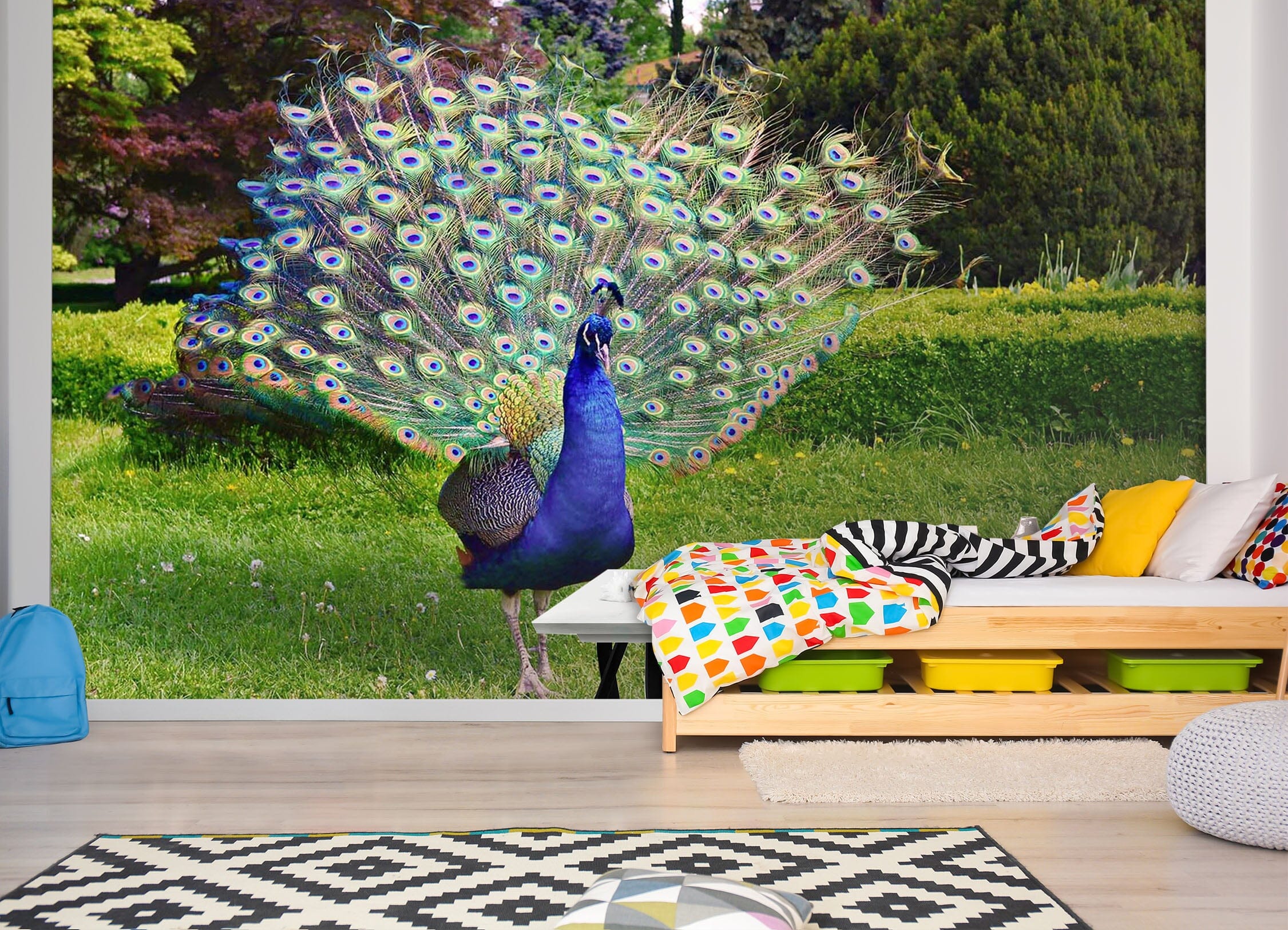 3D Peacock Opening 320 Wall Murals Wallpaper AJ Wallpaper 2
