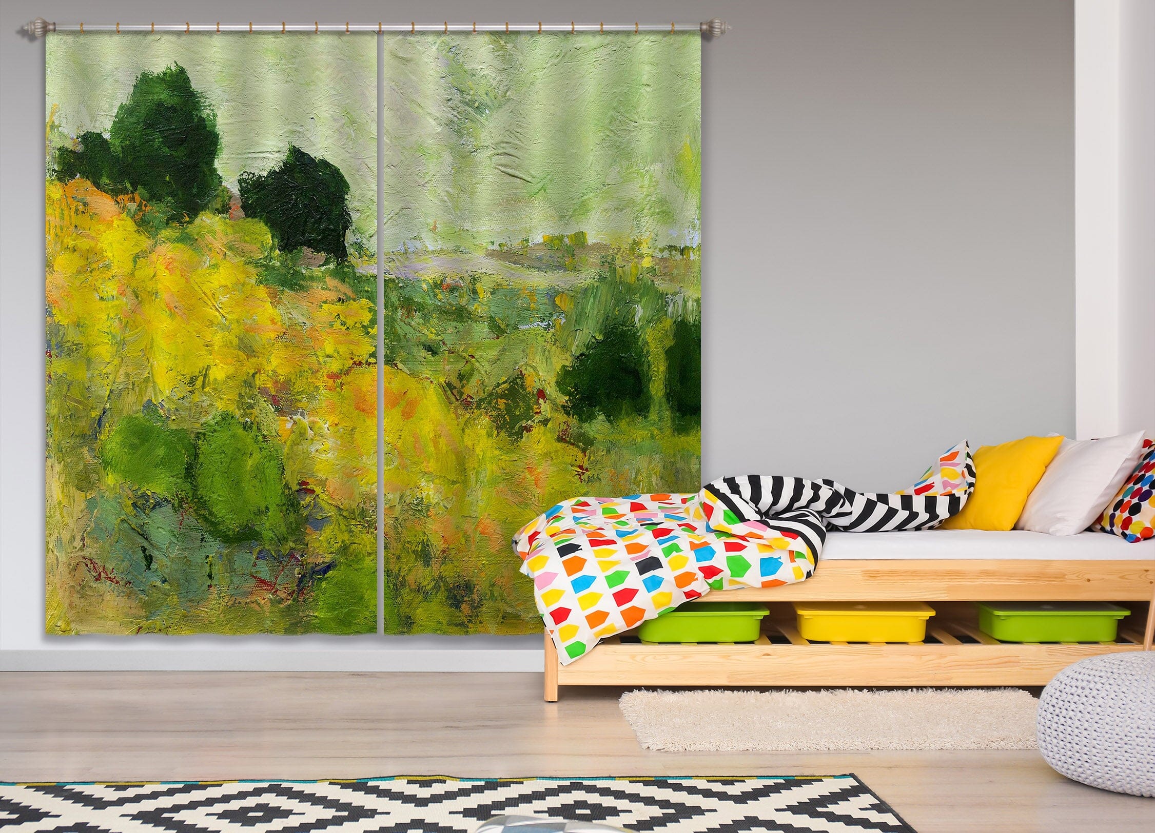 3D Golden Plant 233 Allan P. Friedlander Curtain Curtains Drapes Curtains AJ Creativity Home