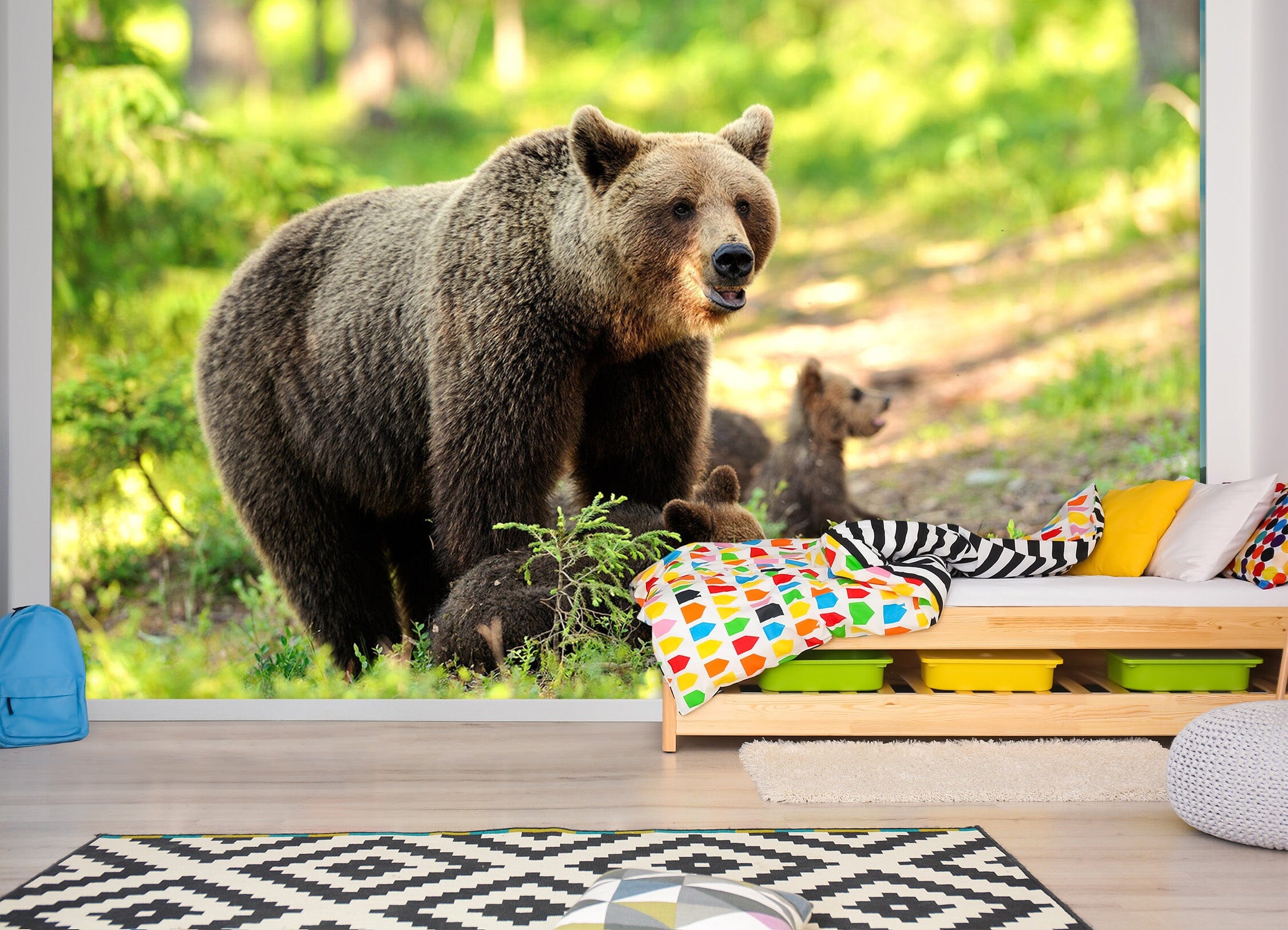 3D Black Bear 331 Wall Murals Wallpaper AJ Wallpaper 2