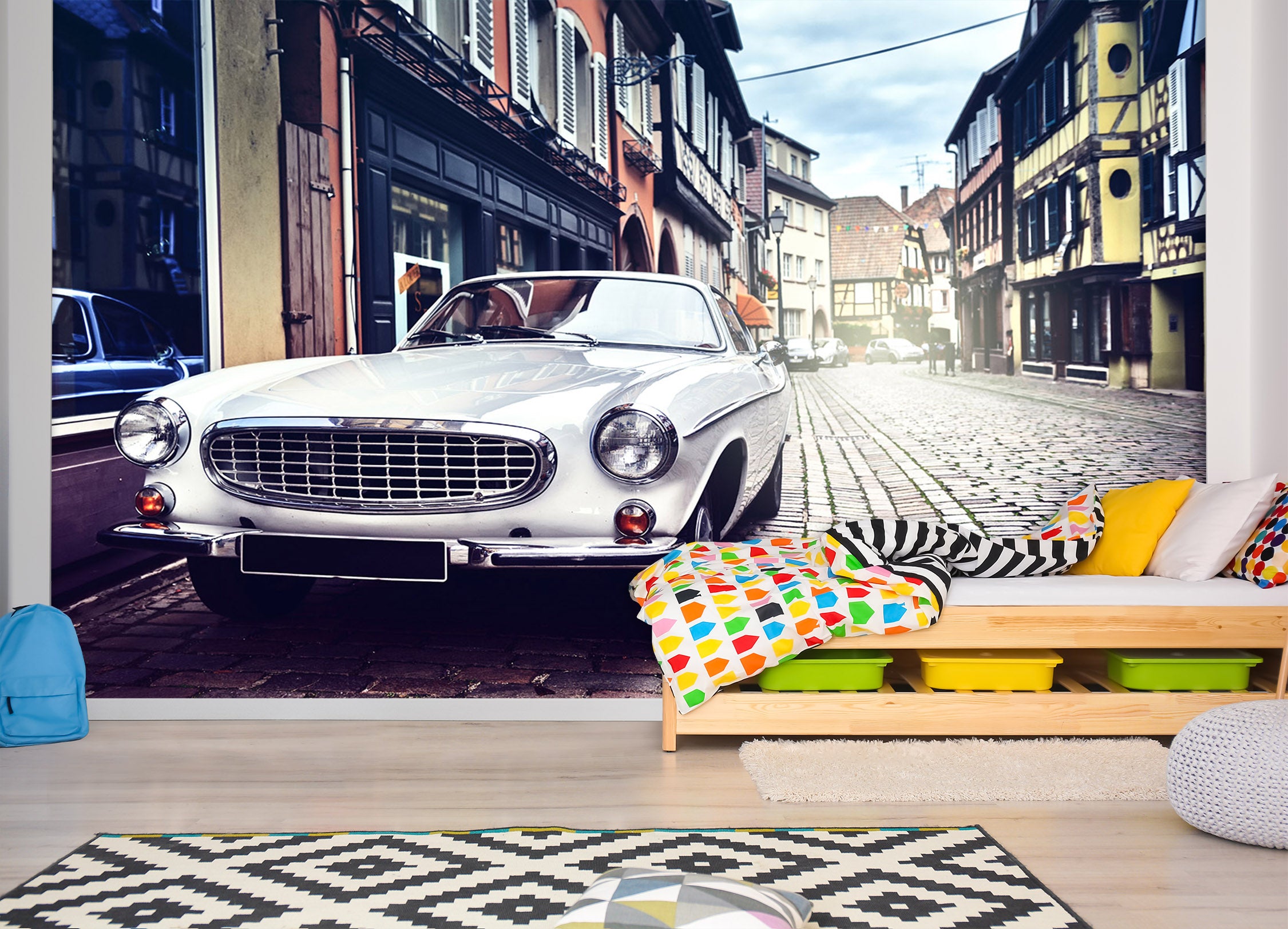 3D Street Classic Car 220 Vehicle Wall Murals