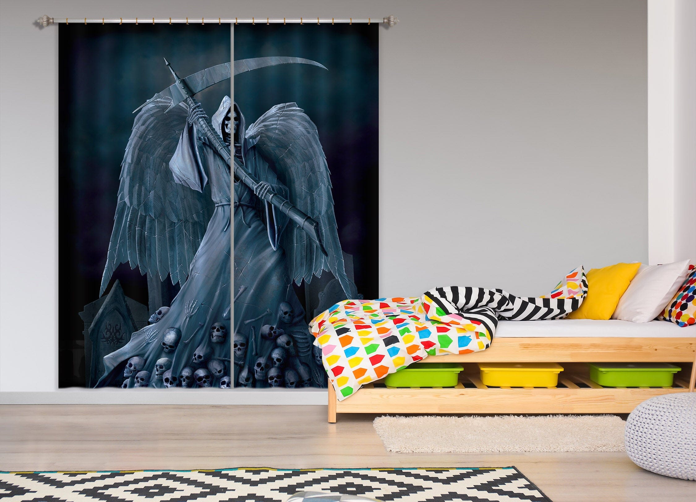 3D Death On A Hold 030 Vincent Hie Curtain Curtains Drapes Curtains AJ Creativity Home