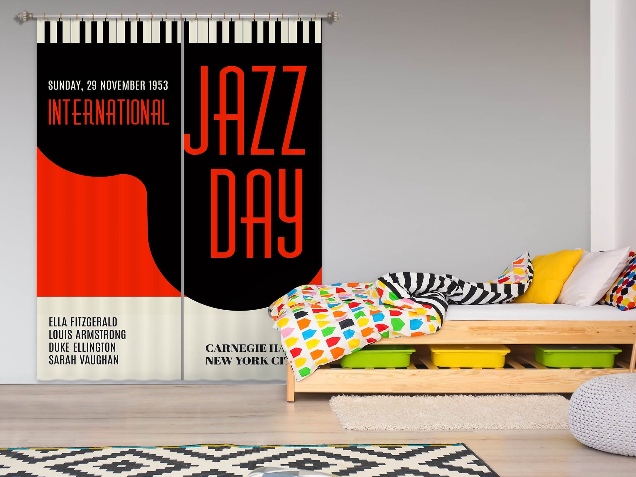 3D Red Piano Keys 1068 Boris Draschoff Curtain Curtains Drapes Curtains AJ Creativity Home